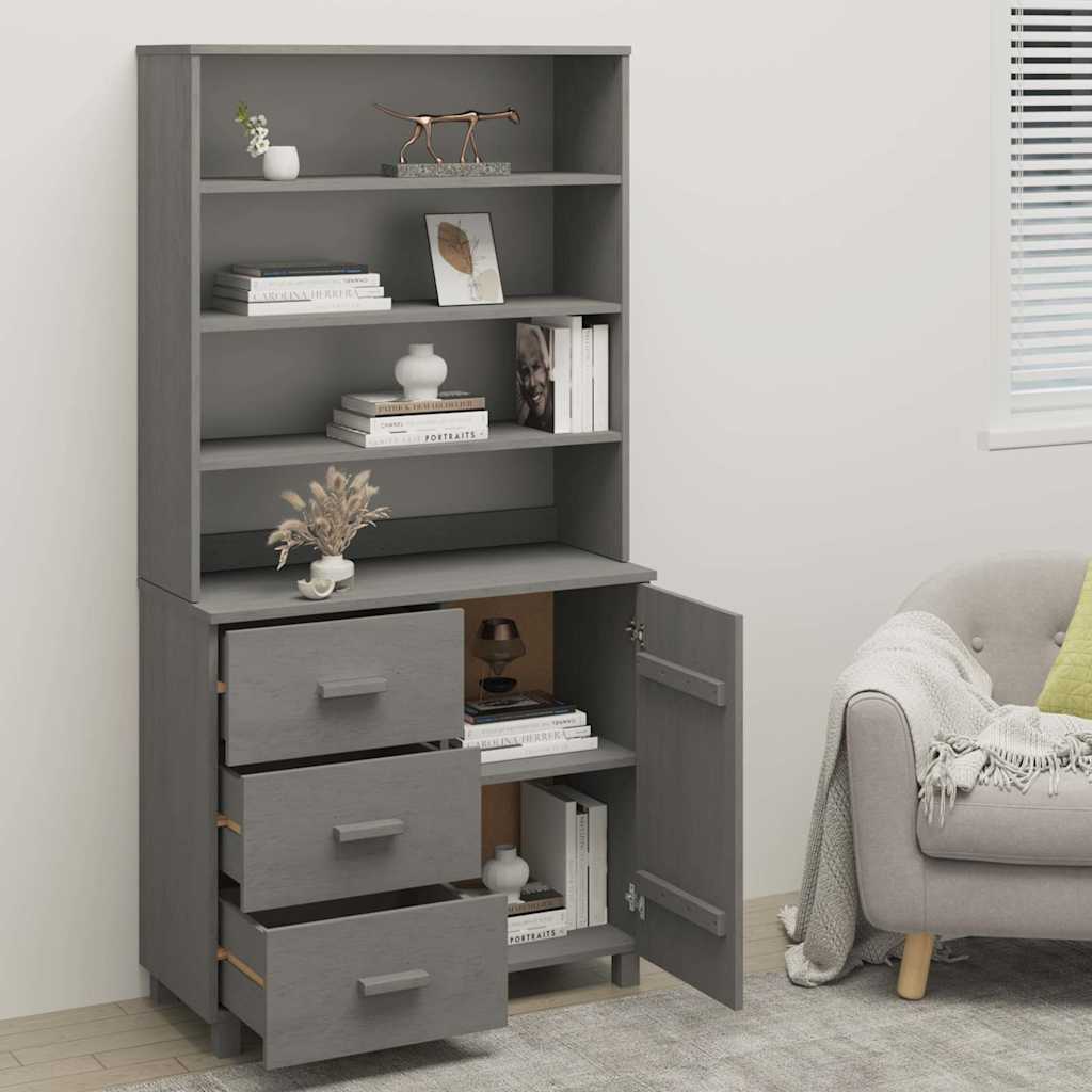 Highboard HAMAR Massivholz Kiefer Dunkelgrau