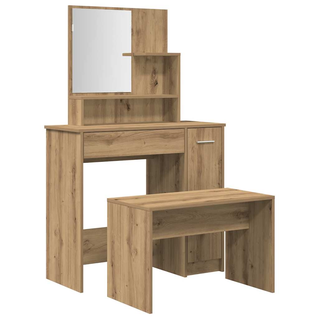 Schminktisch-Set Weiß 86,5x35x136 cm