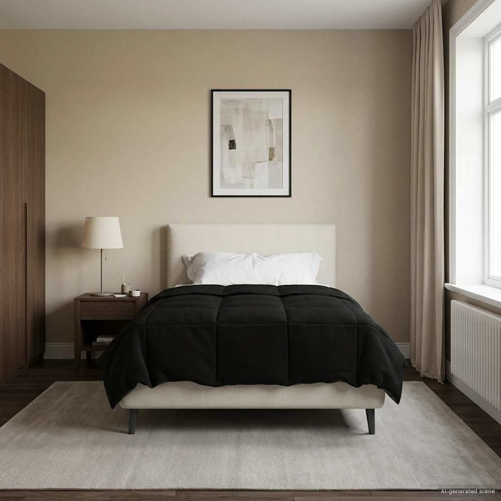 Winterbettdecke Gepolstert Anthrazit 240 x 260 cm Mikrofaser