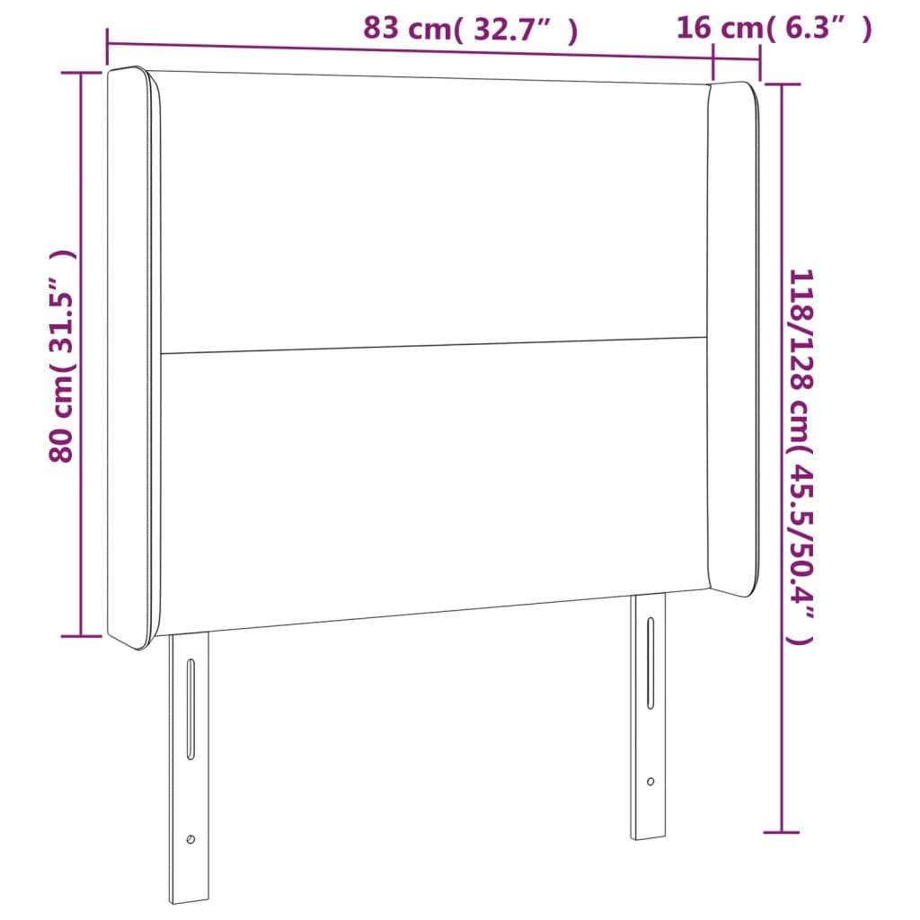 Kopfteil mit Ohren Creme 83x16x78/88 cm Kunstleder