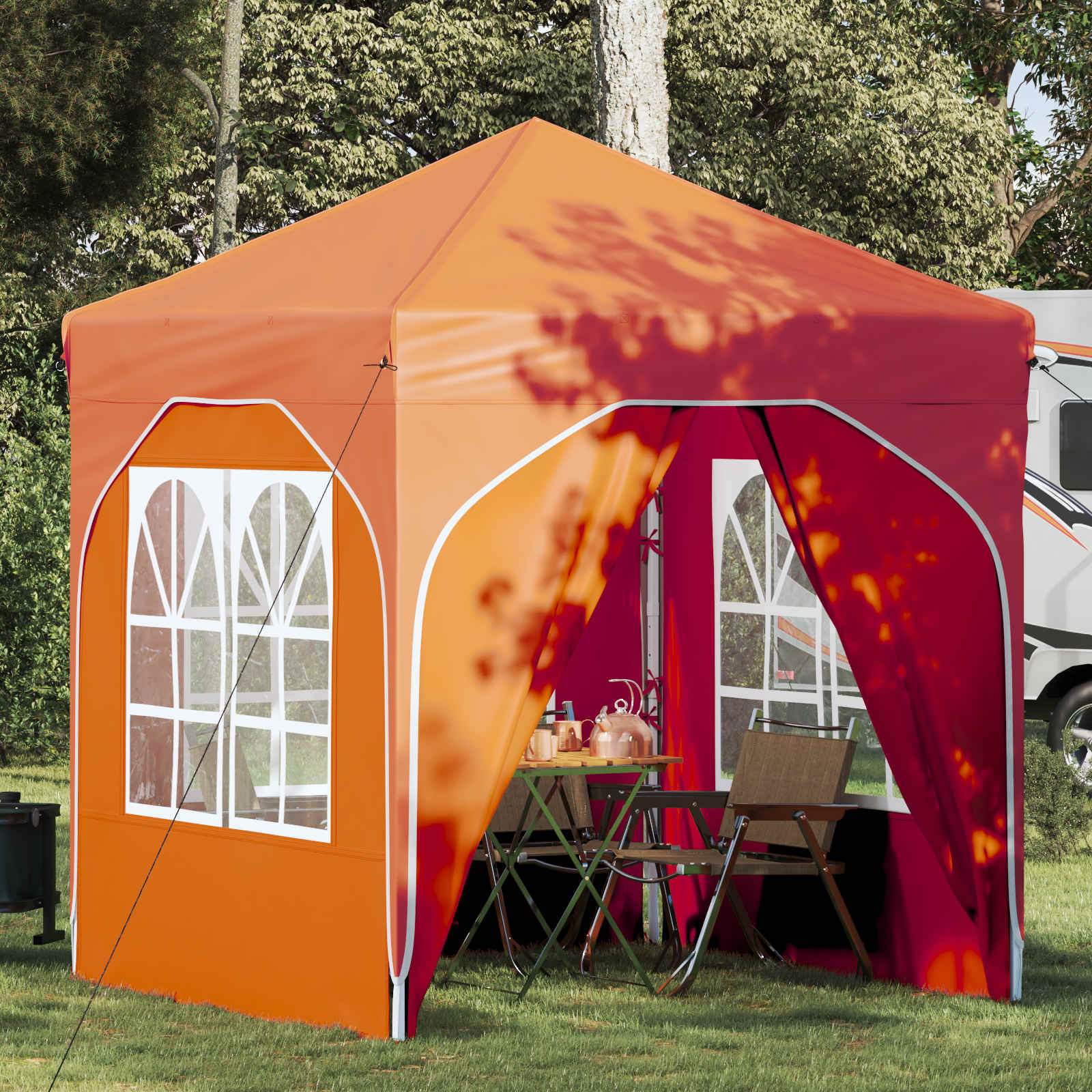 Pop-up Partyzelt 194 x 194 x 245 cm Creme