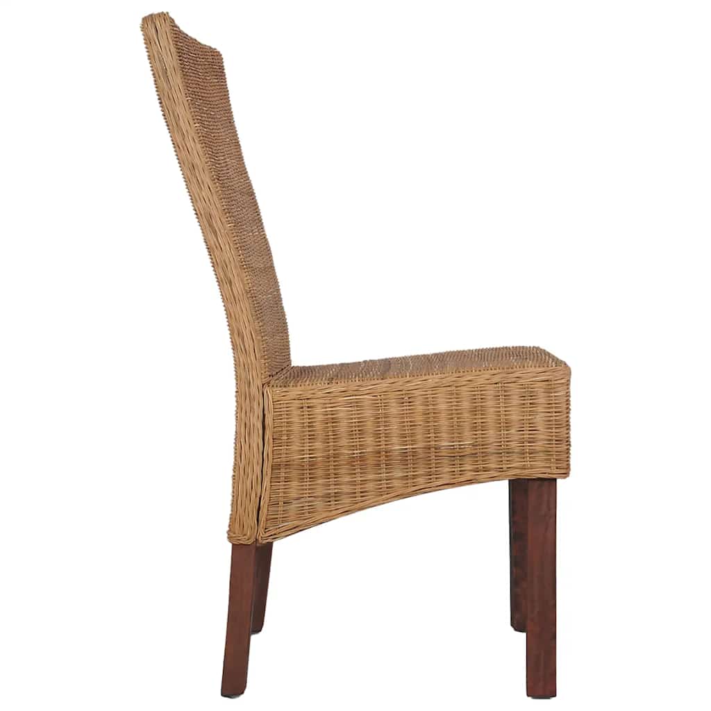 Esszimmerstühle 2 Stk. Braun Natürliches Rattan