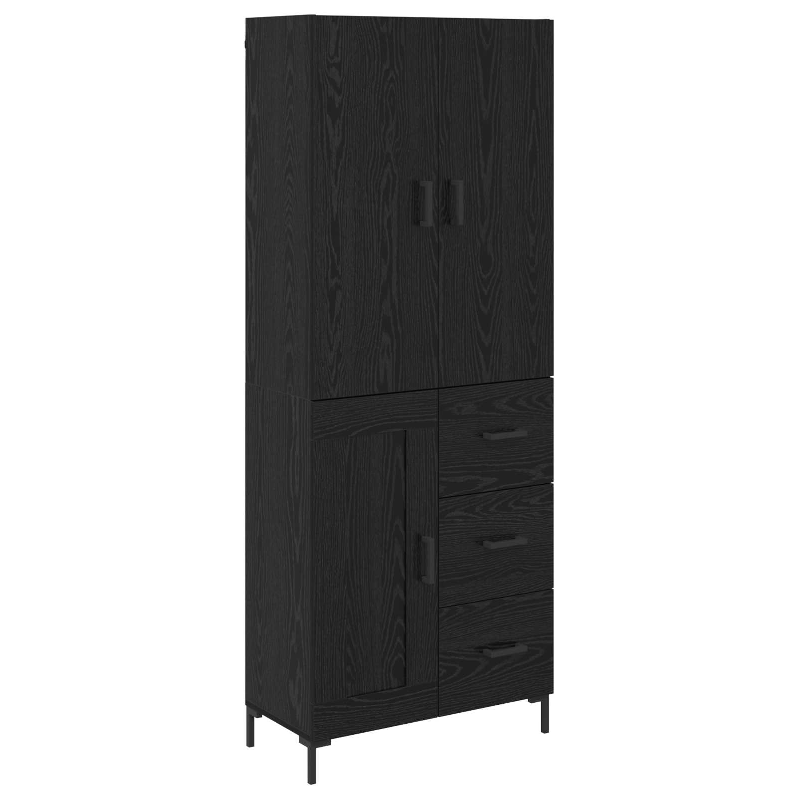 Highboard Betongrau 69,5x34x180 cm Holzwerkstoff
