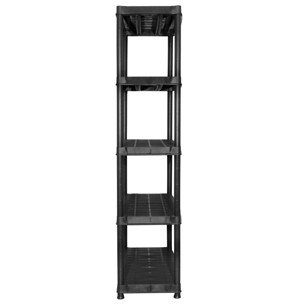 Lagerregal 4-Tier Schwarz 61x30,5x130 cm Kunststoff