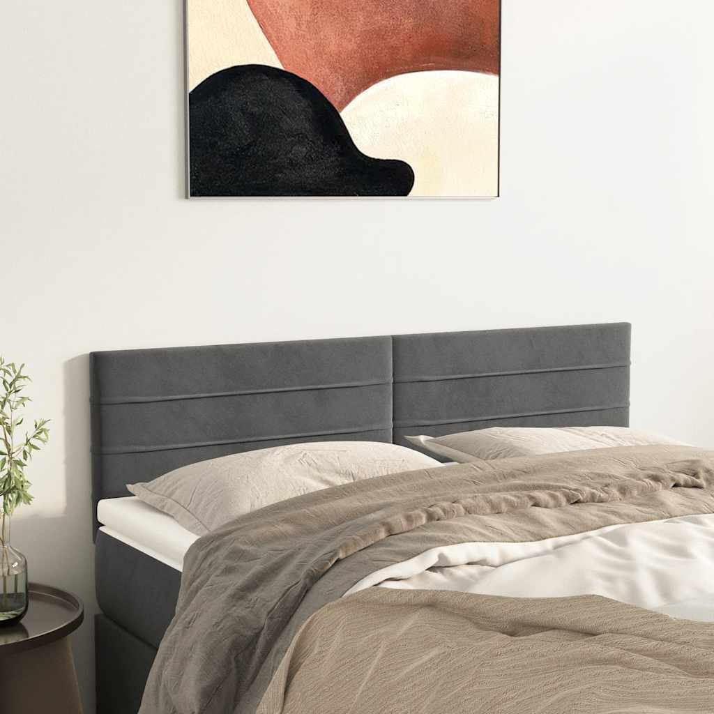 Kopfteil Hellgrau 80x5x118/128 cm Samt