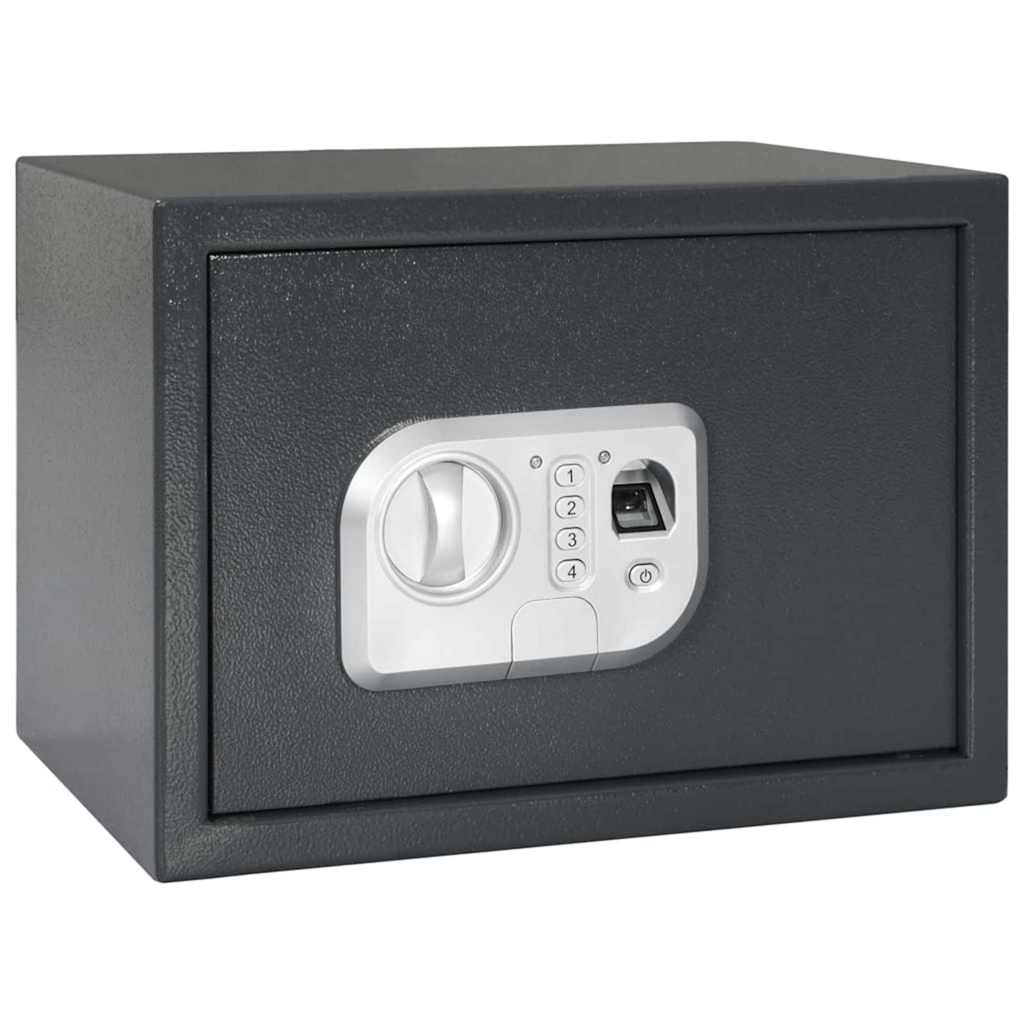 Digitaler Safe mit Schloss Dunkelgrau 31 x 20 x 20 cm Stahl