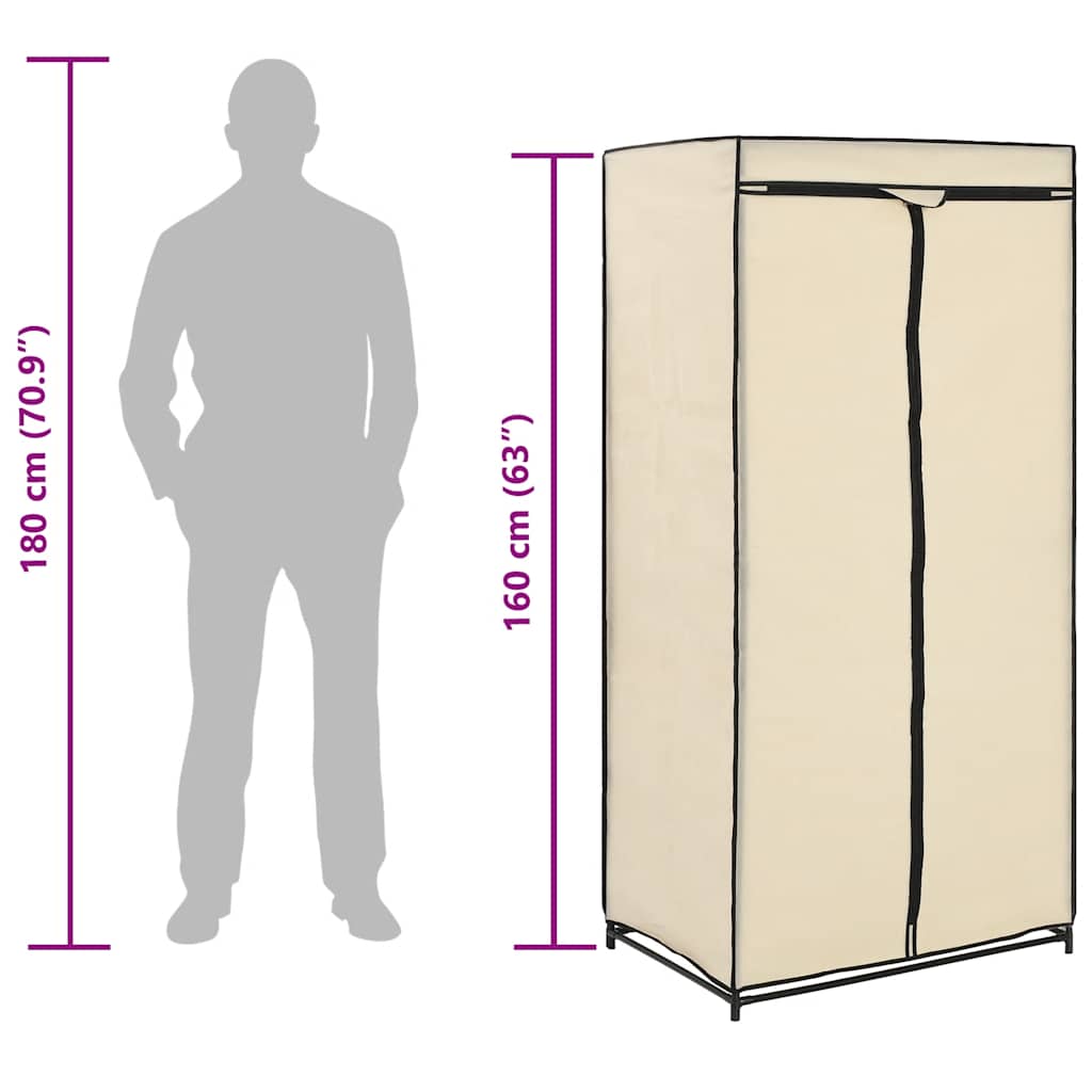 Kleiderschrank Schwarz 75×50×160 cm