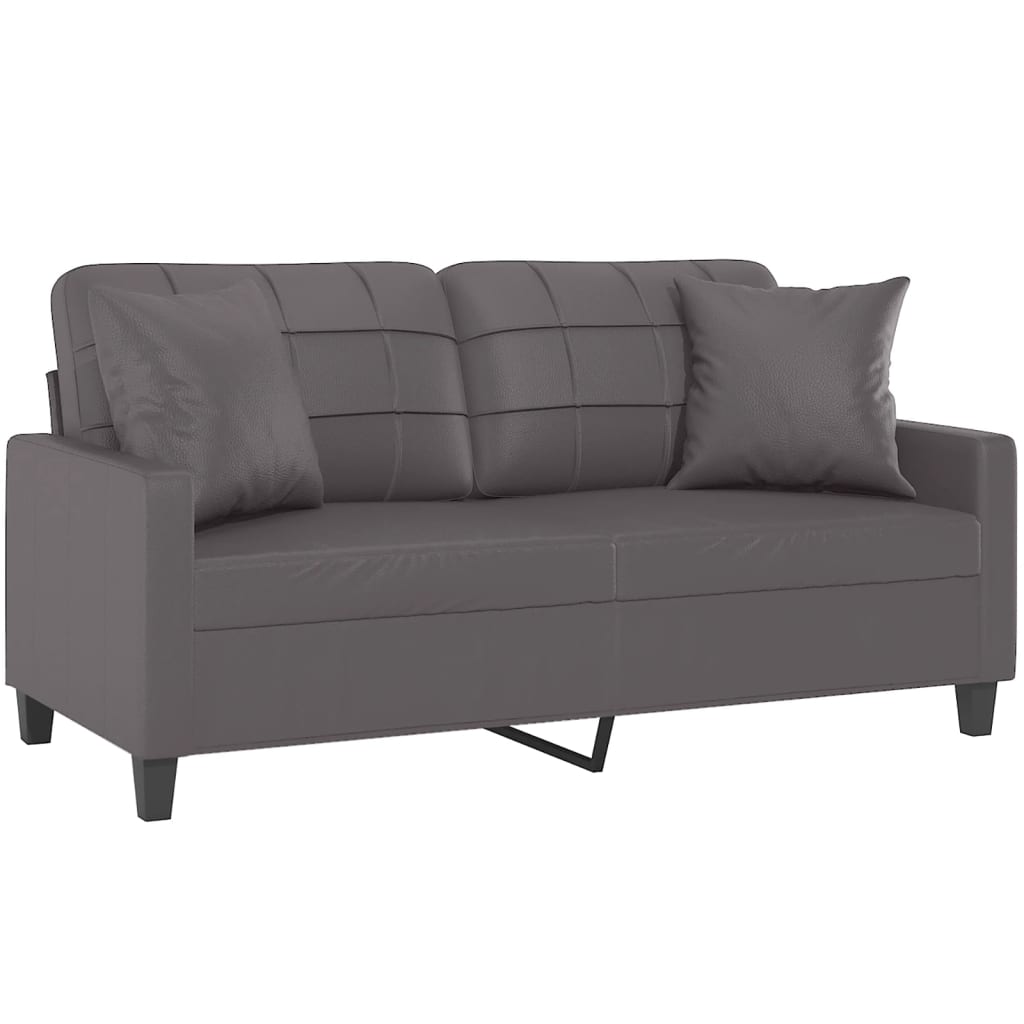 3-Sitzer-Sofa mit Zierkissen Schwarz 180 cm Kunstleder