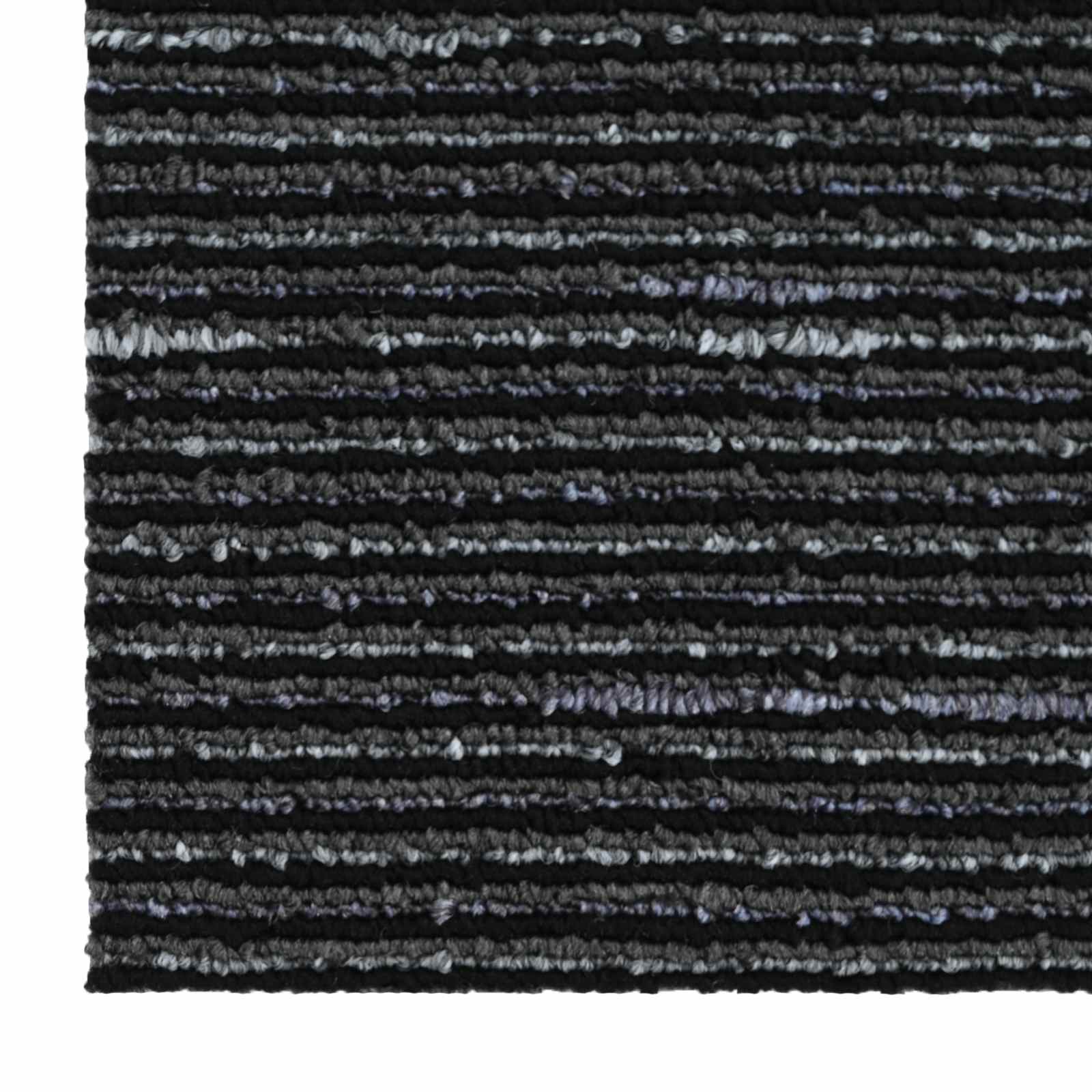 Teppichfliese Hellgrau mit Streifen 50 x 50 cm 4 pcs