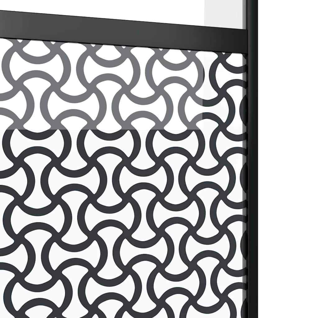 Schiebetür 3-teilig ESG-Glas und Aluminium 76x205 cm Schwarz