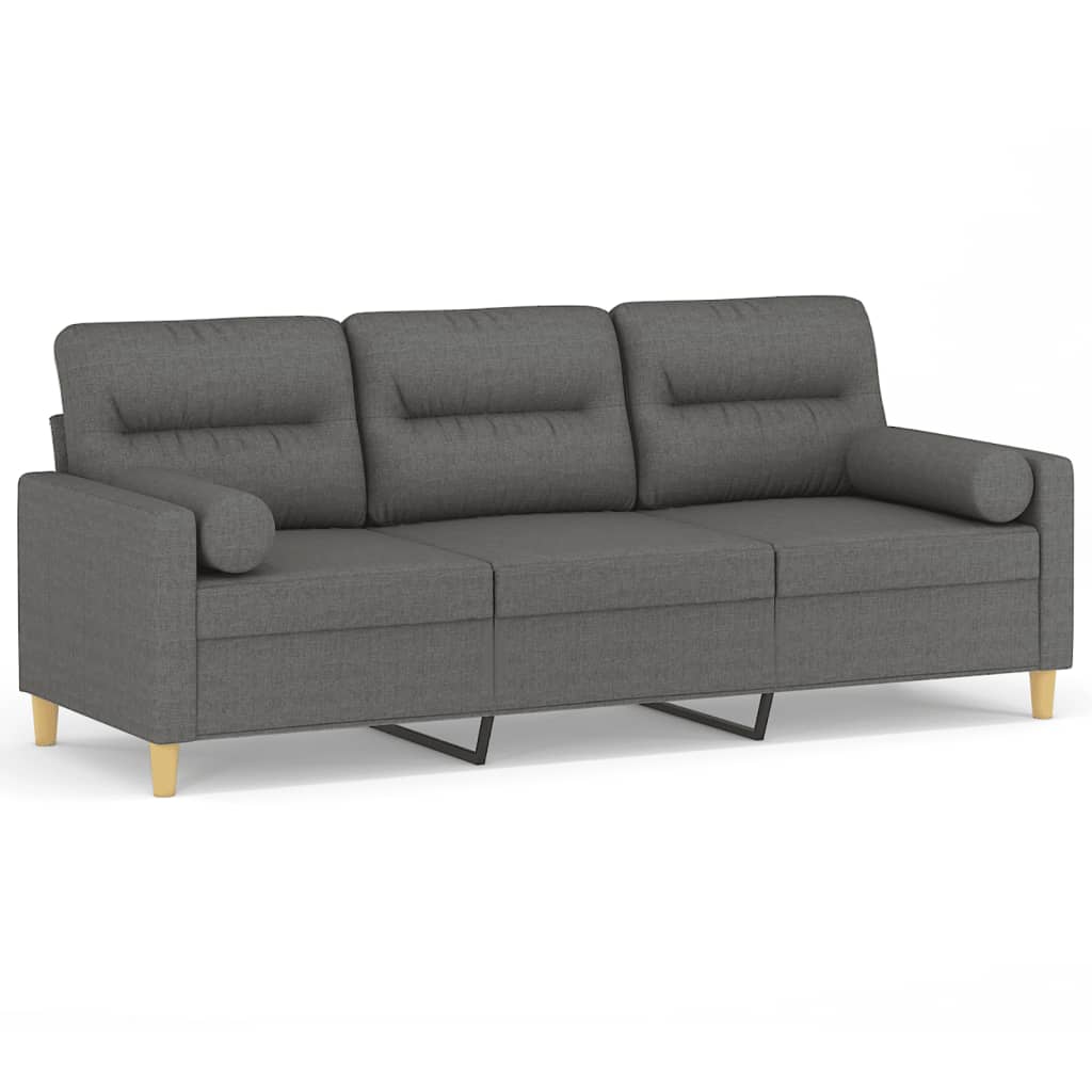 2-Sitzer-Sofa mit Zierkissen Braun 120 cm Stoff