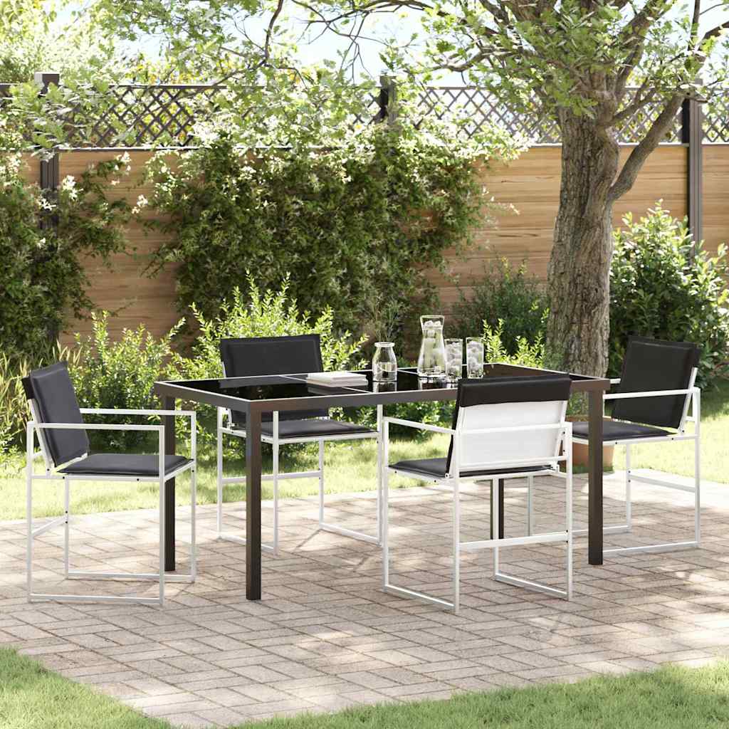 Garten Essgruppe 5 pcs Schwarz 140 x 70 x 73 cm
