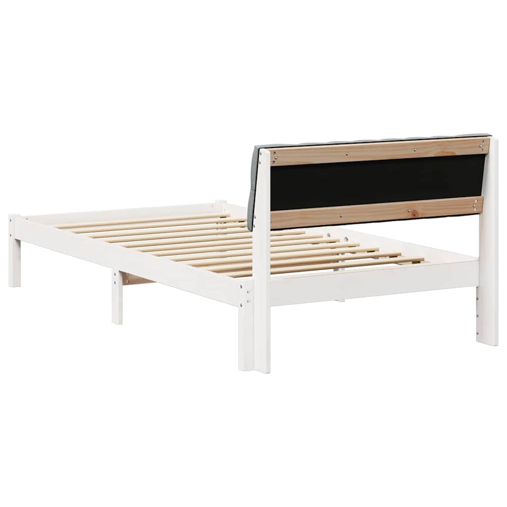 Bettgestell Braun und hellgrau 200 x 200 cm Massivholz Kiefer