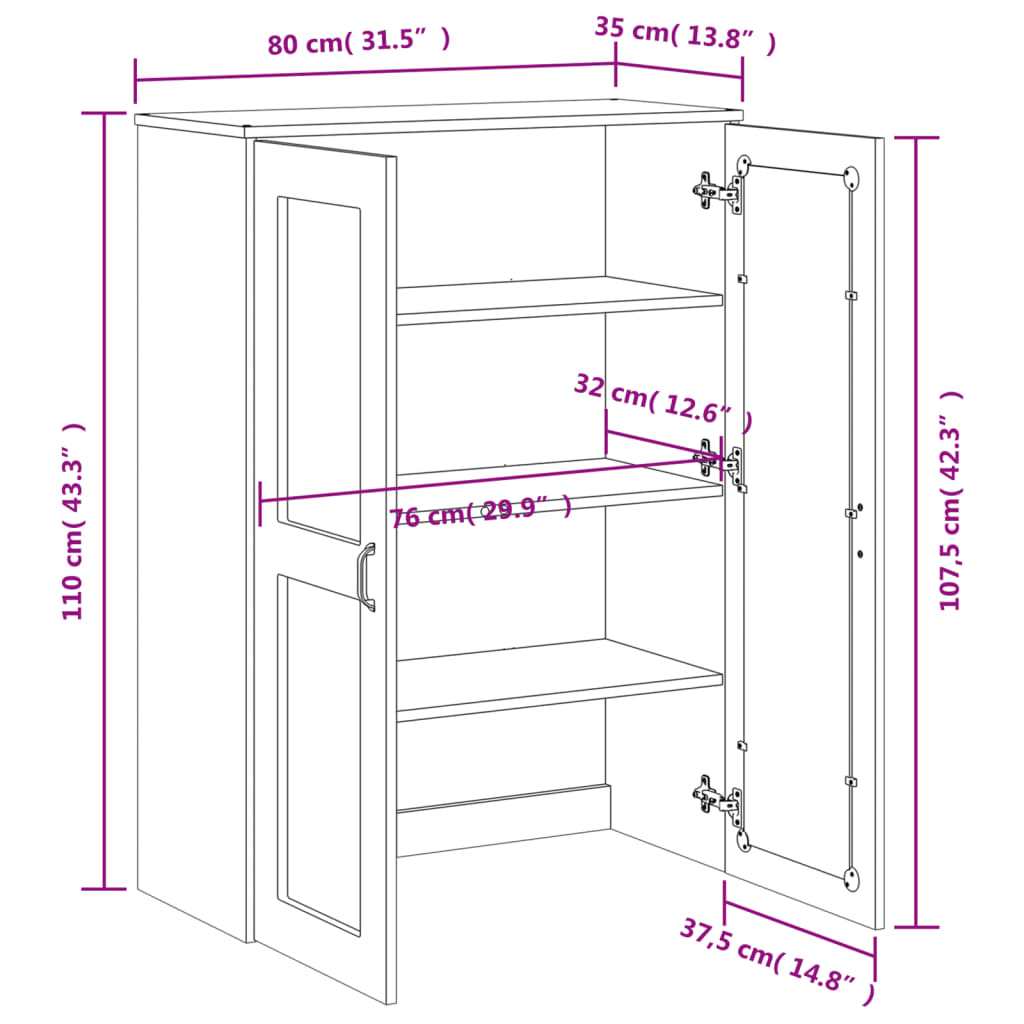 Aufsatz für Highboard VIKEN Weiß Holzwerkstoff