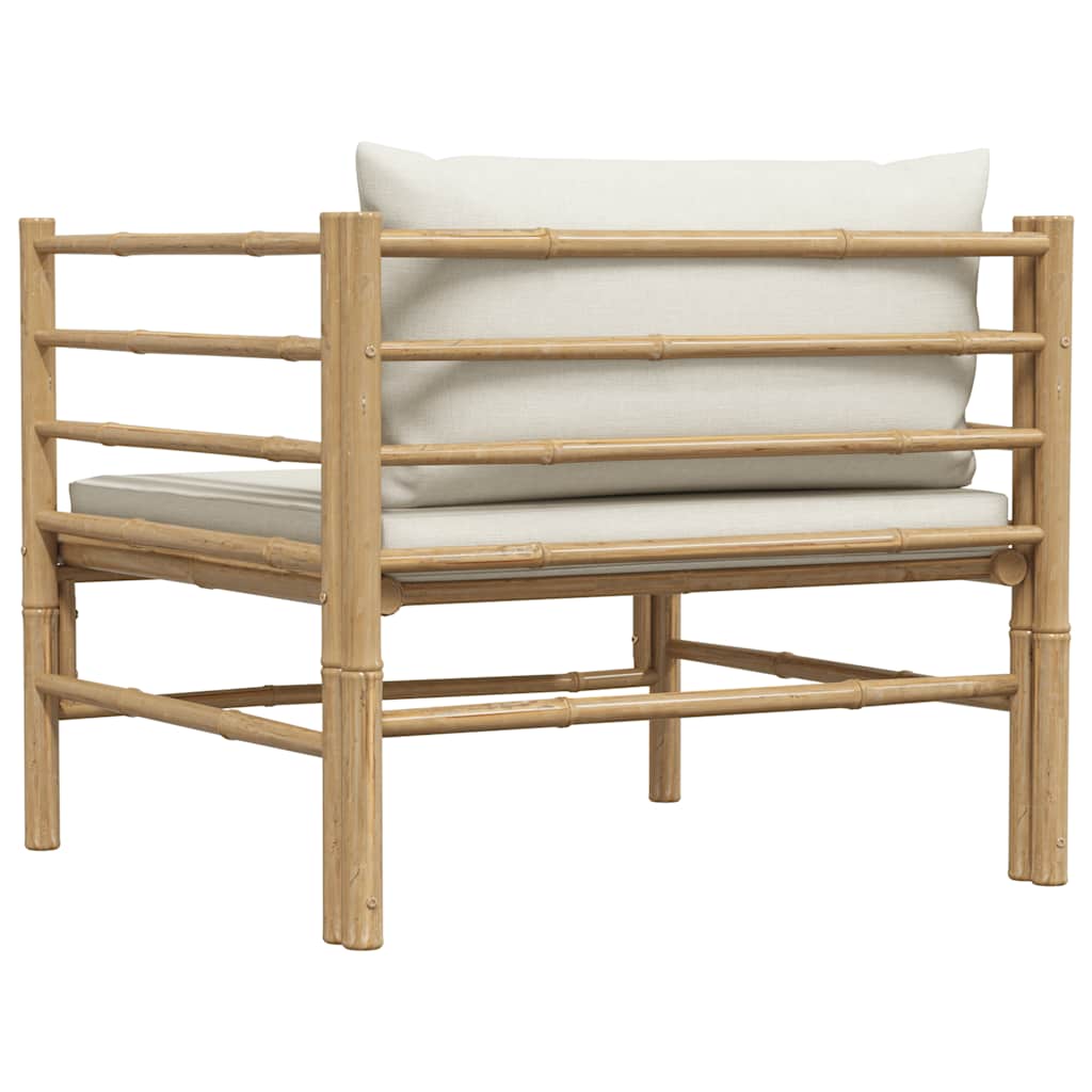 3-tlg. Garten-Lounge-Set mit Kissen Bambus