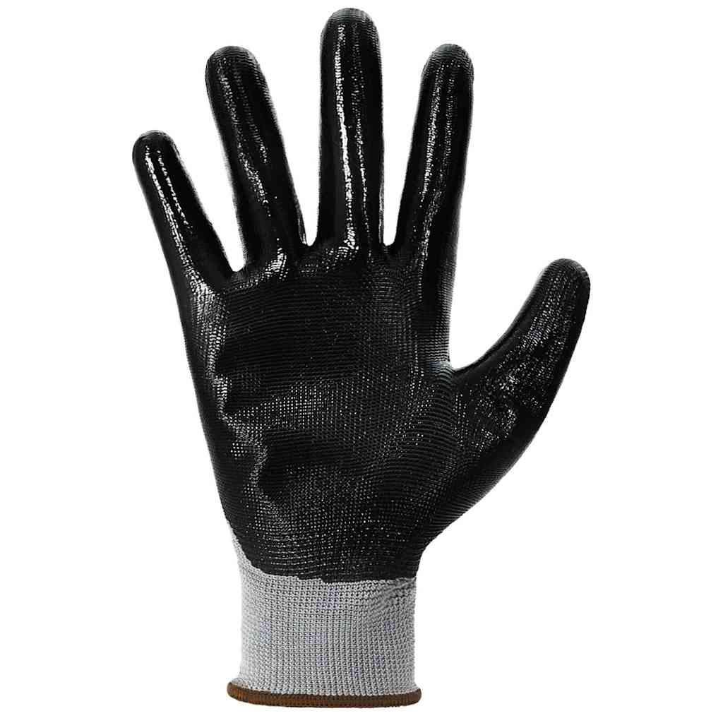 Arbeitshandschuhe 12 pcs Grau und Schwarz 7 / S Polyester