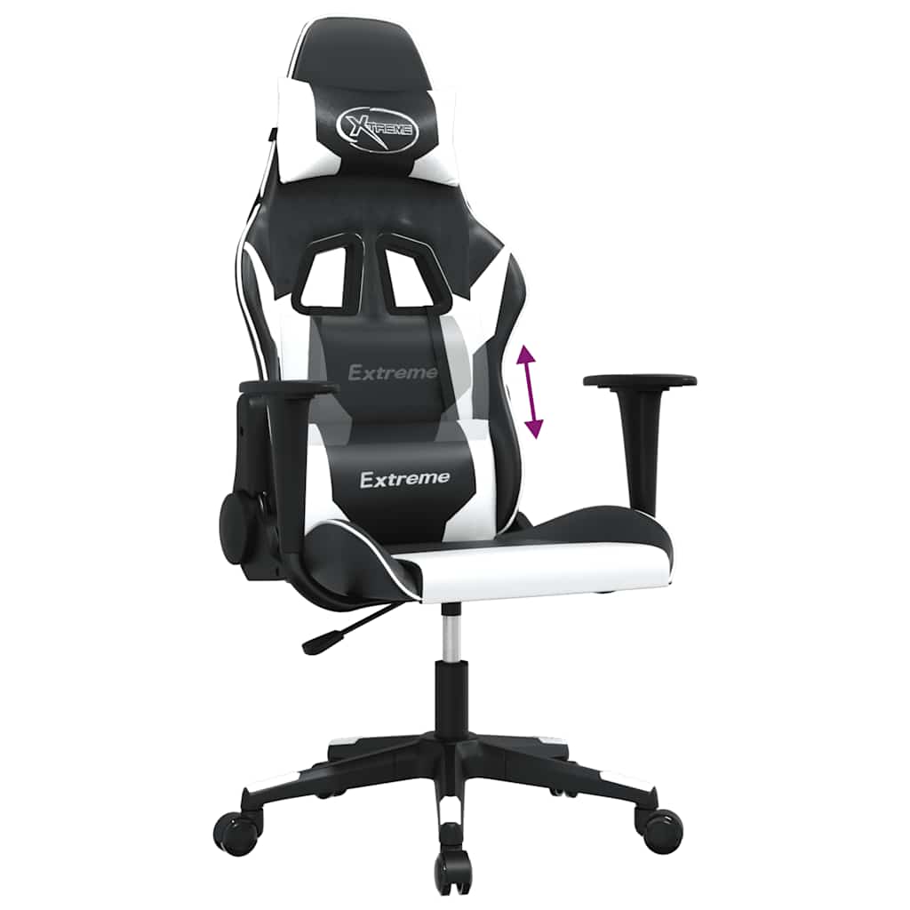 Gaming-Stuhl mit Massagefunktion Schwarz und Blau Kunstleder