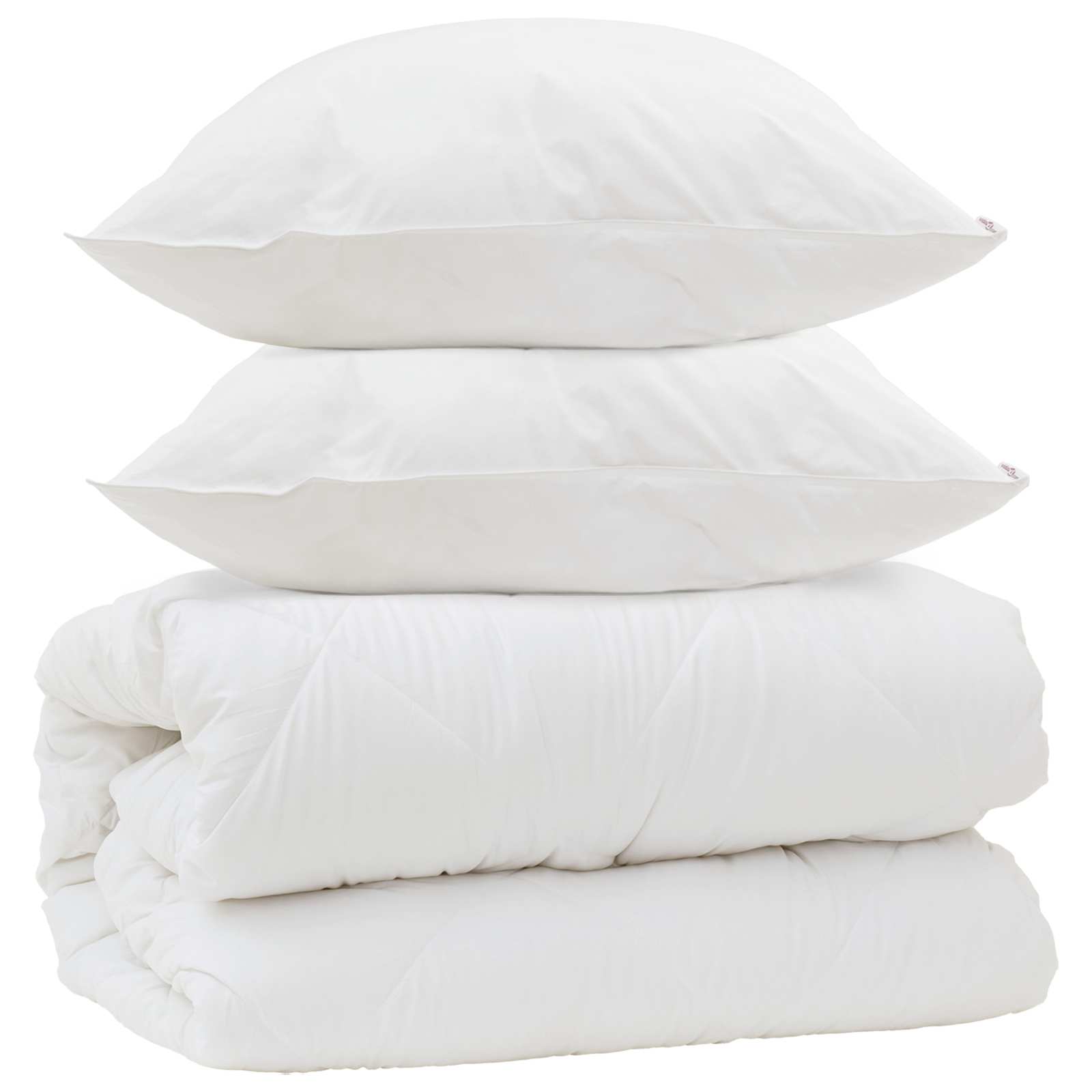 Decke mit Kissen mit Kissen 3 pcs Weiß Mikrofaser