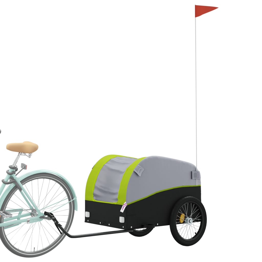 Fahrradanhänger Schwarz und Orange 30 kg Eisen
