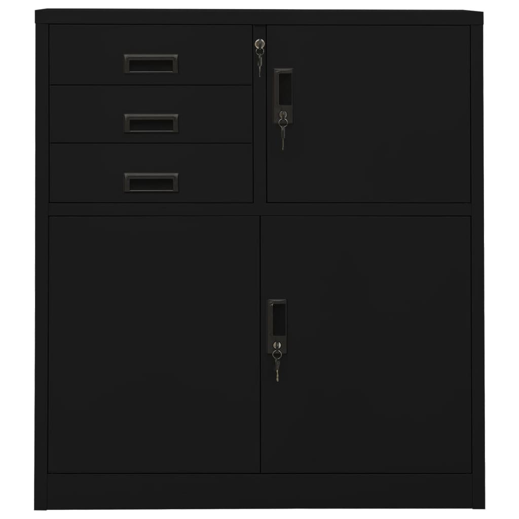 Büroschrank mit Pflanzkasten Anthrazit 90x40x125 cm Stahl
