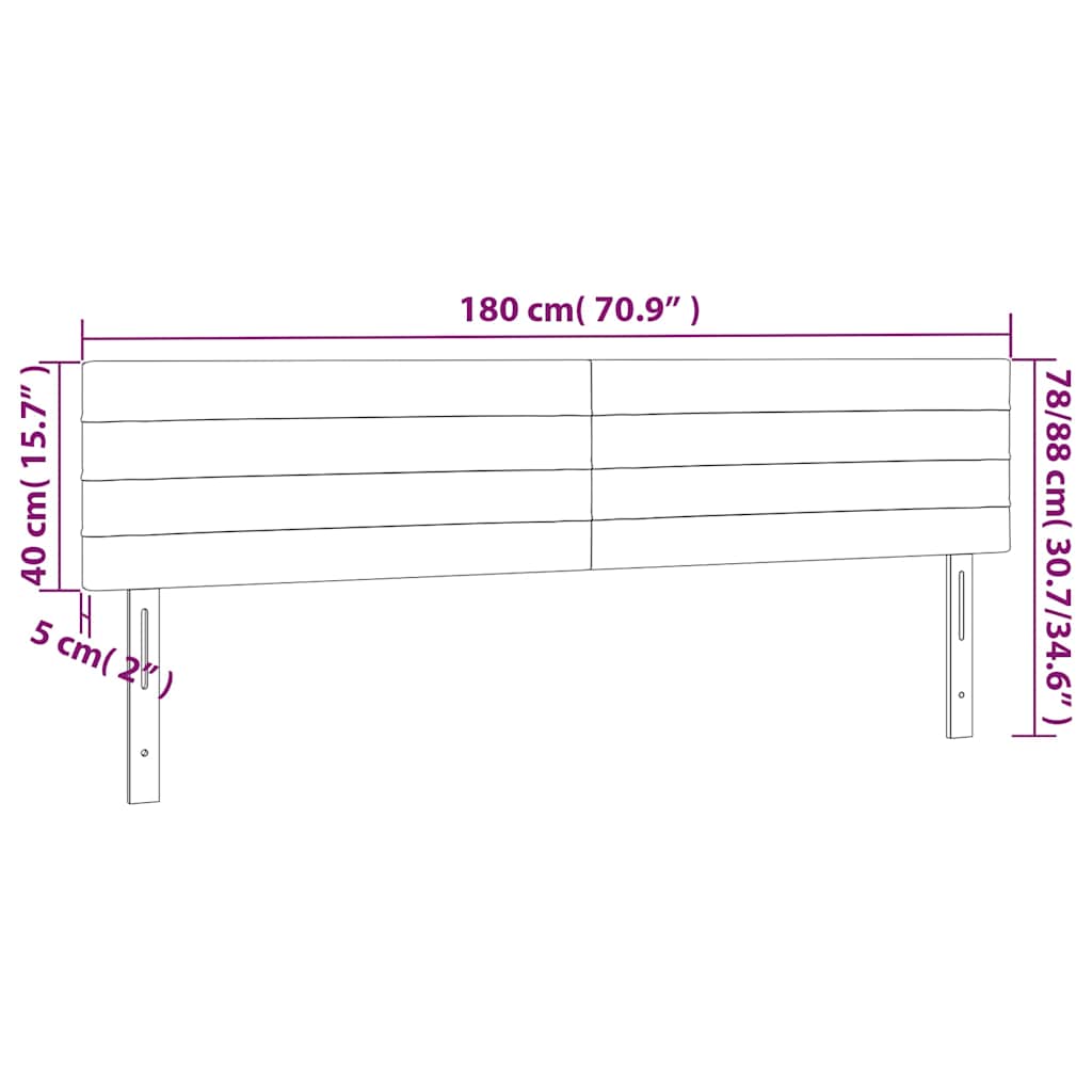 Kopfteil Hellgrau 80x5x118/128 cm Samt