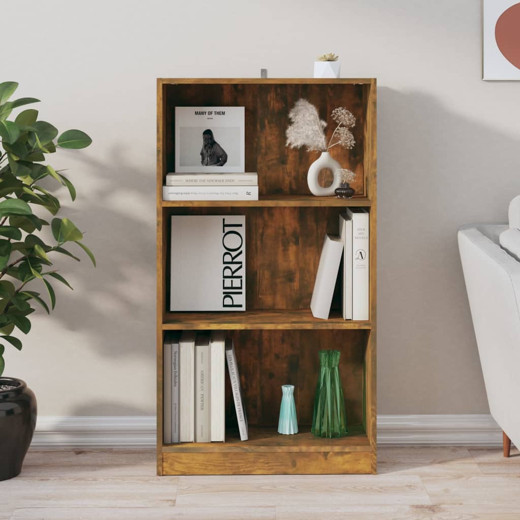 Bücherregal 3 Fächer Weiß 40x24x109 cm Holzwerkstoff
