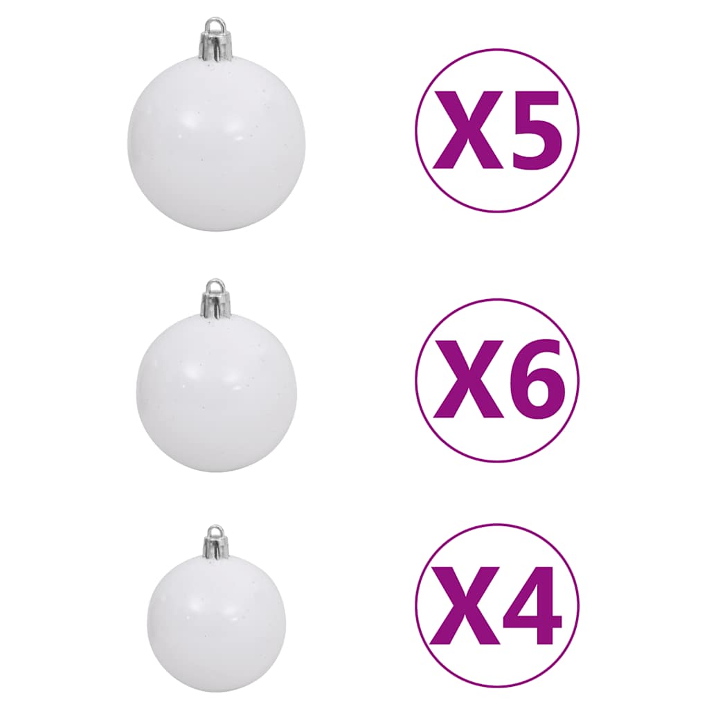Künstlicher Weihnachtsbaum mit LEDs Kugeln Zapfen 150 cm