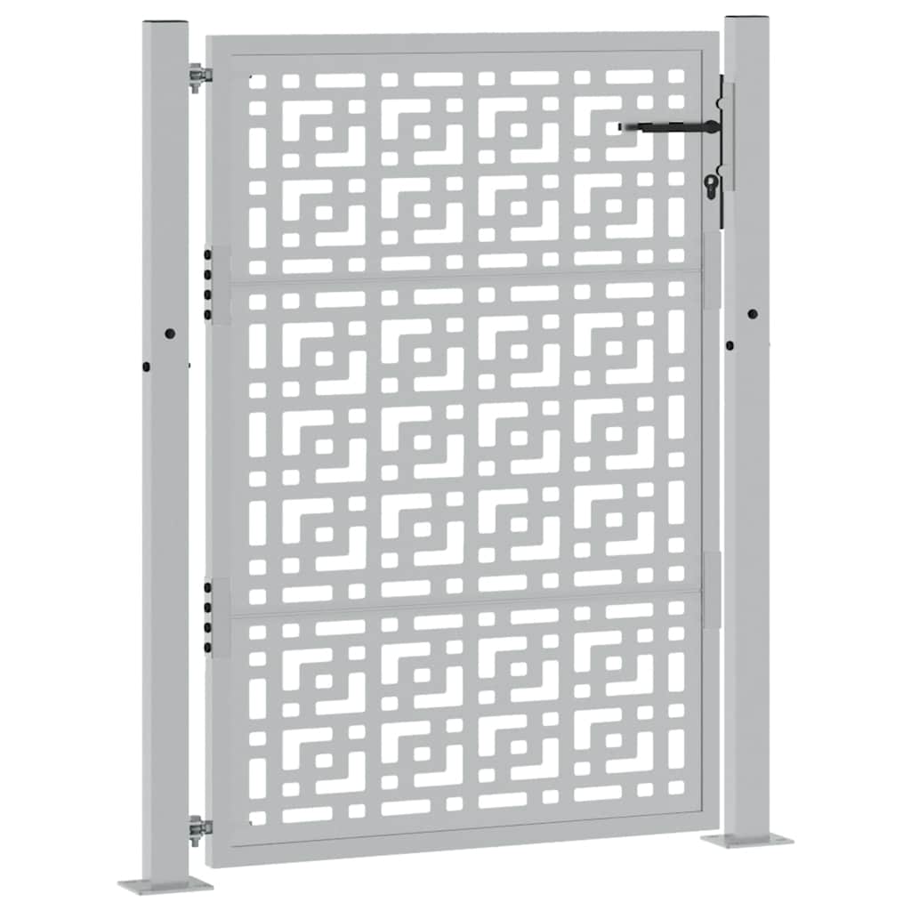 Gartentor Schwarz 100x100 cm Stahl Lichtdesign