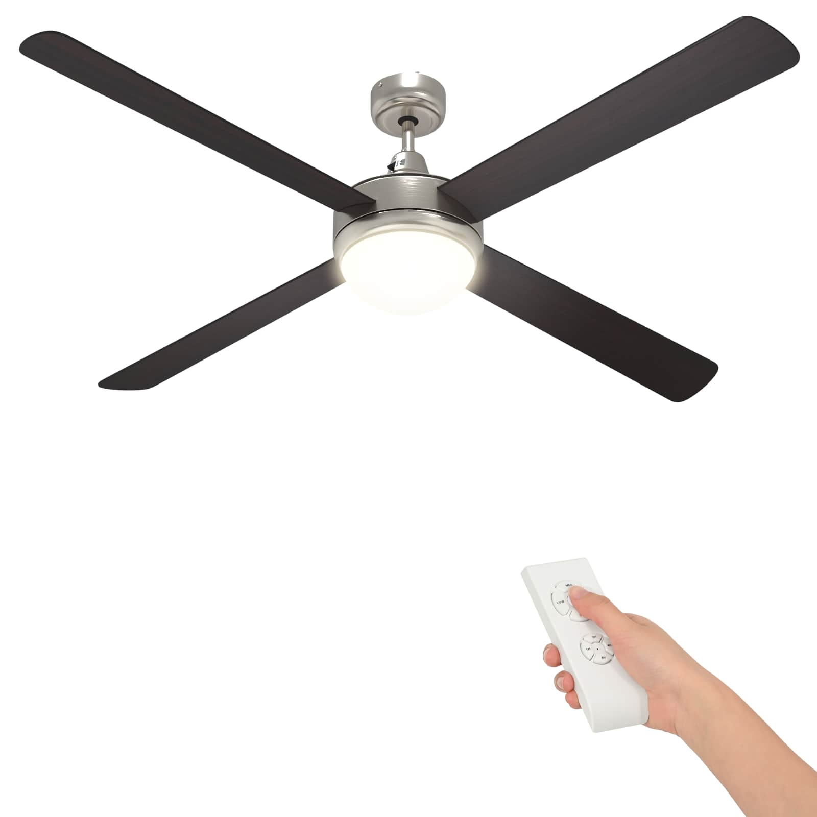 Deckenventilator mit Licht und Fernbedienung Ø 130 cm Weiß