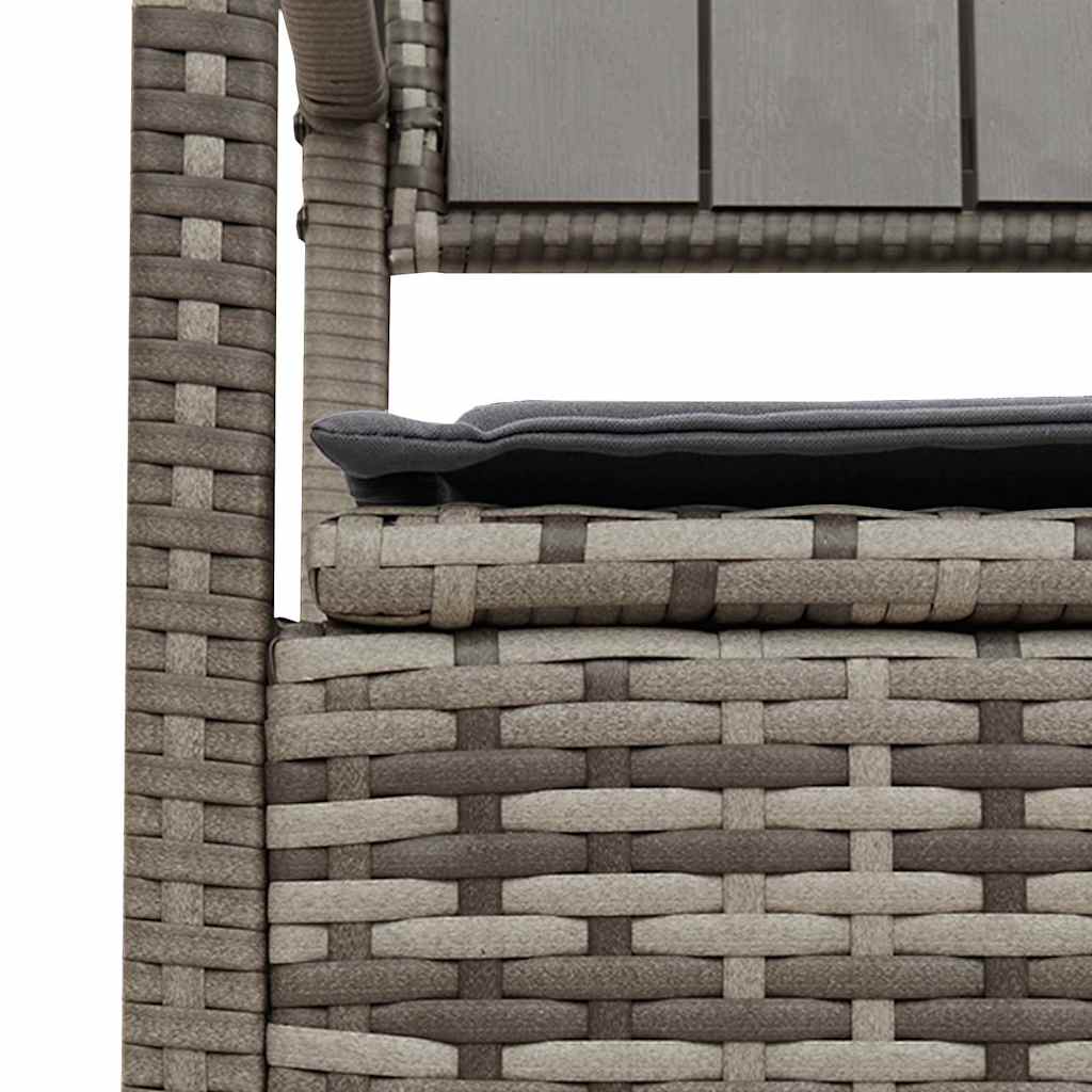 Gartenbank mit Stauraum und Kissen Schwarz Poly Rattan