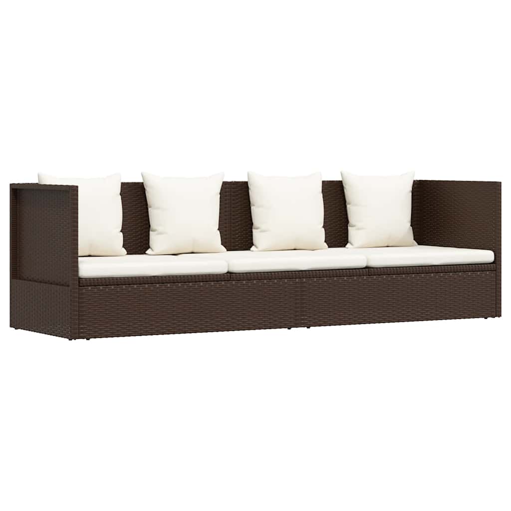 Garten-Sofabett 200x60 cm Poly Rattan Grau