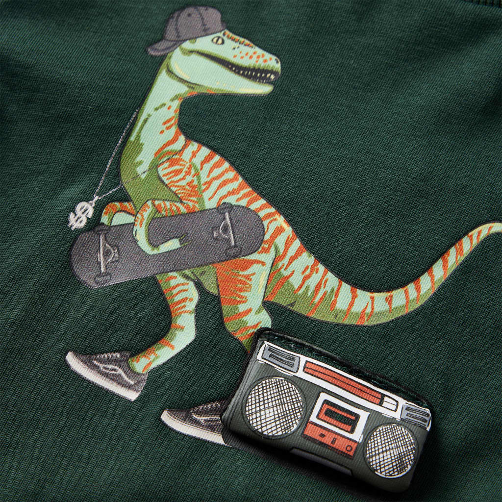Kinder-Langarmshirt Dunkelgrün 92
