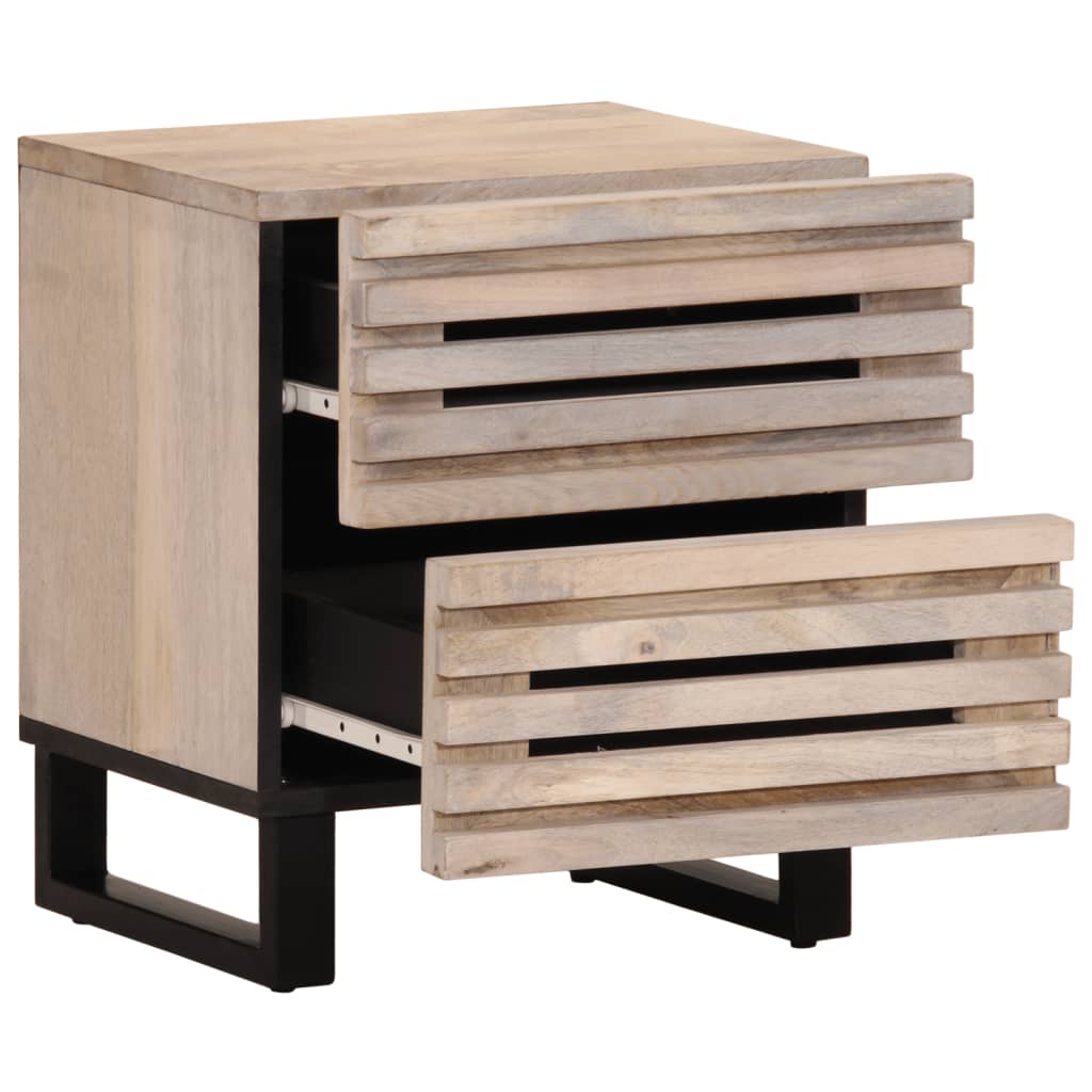 Nachttisch 40x34x46 cm Raues Mangoholz