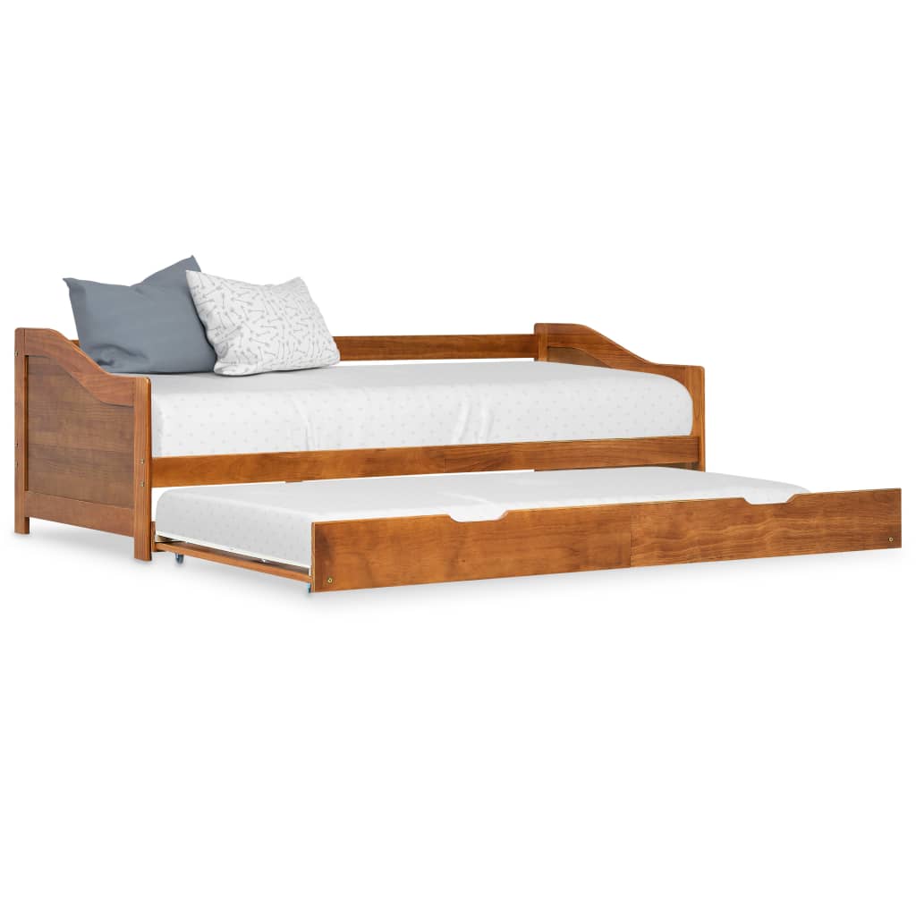 Ausziehsofa Bettgestell Weiß Kiefernholz 90×200 cm