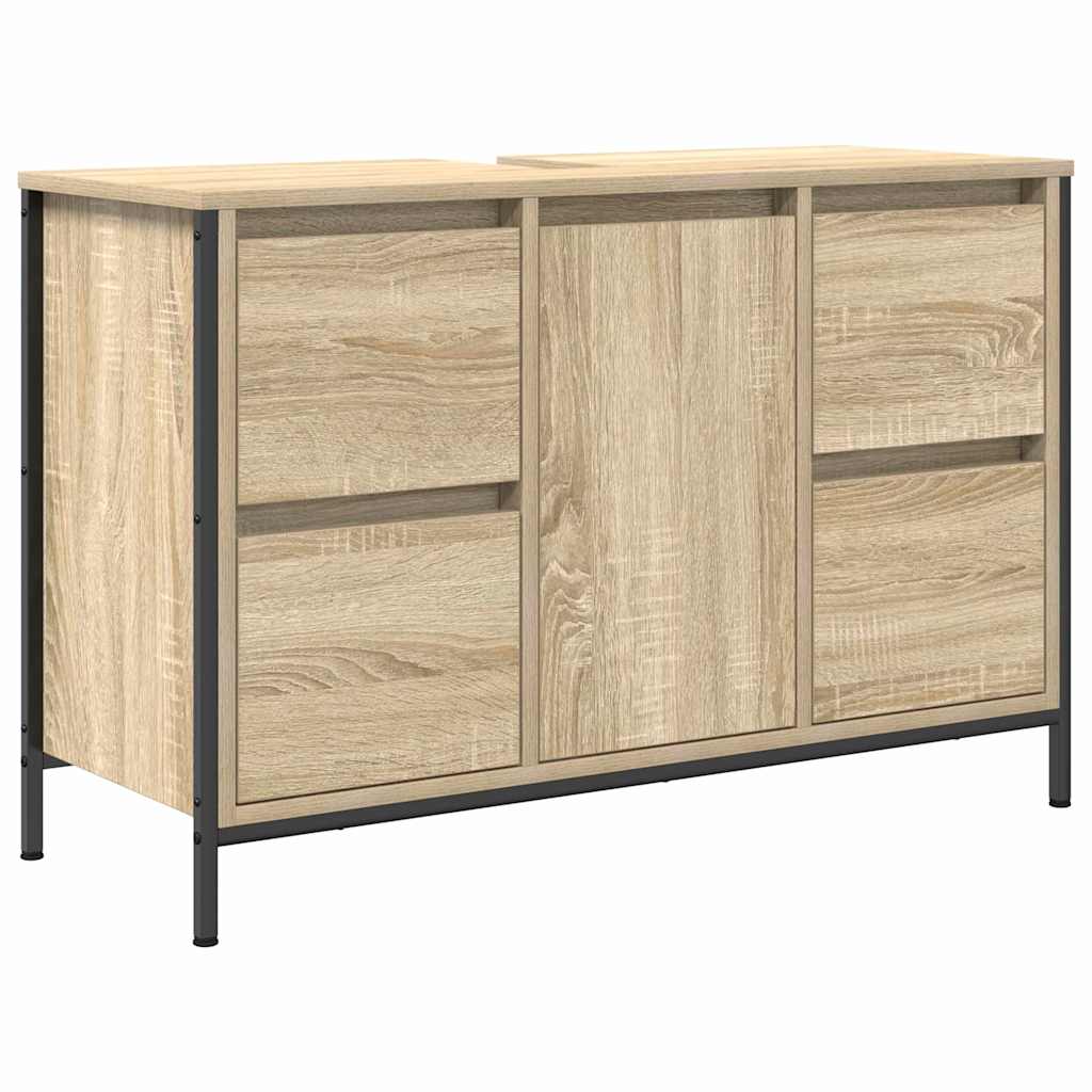 Badezimmermöbel Set mit Schubladen 2 pcs Schwarz Eichen-Optik