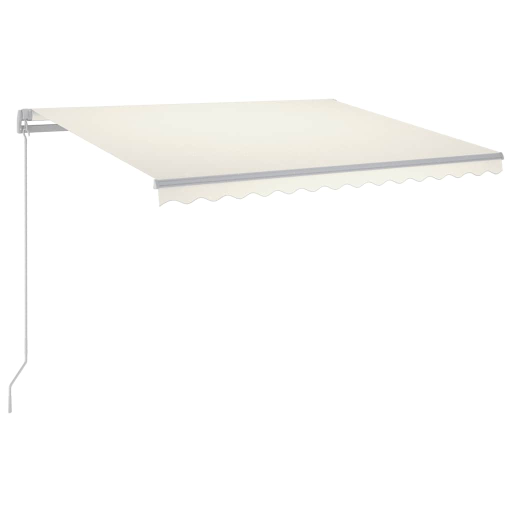 Markise Manuell Einziehbar mit LED 300x250 cm Blau und Weiß