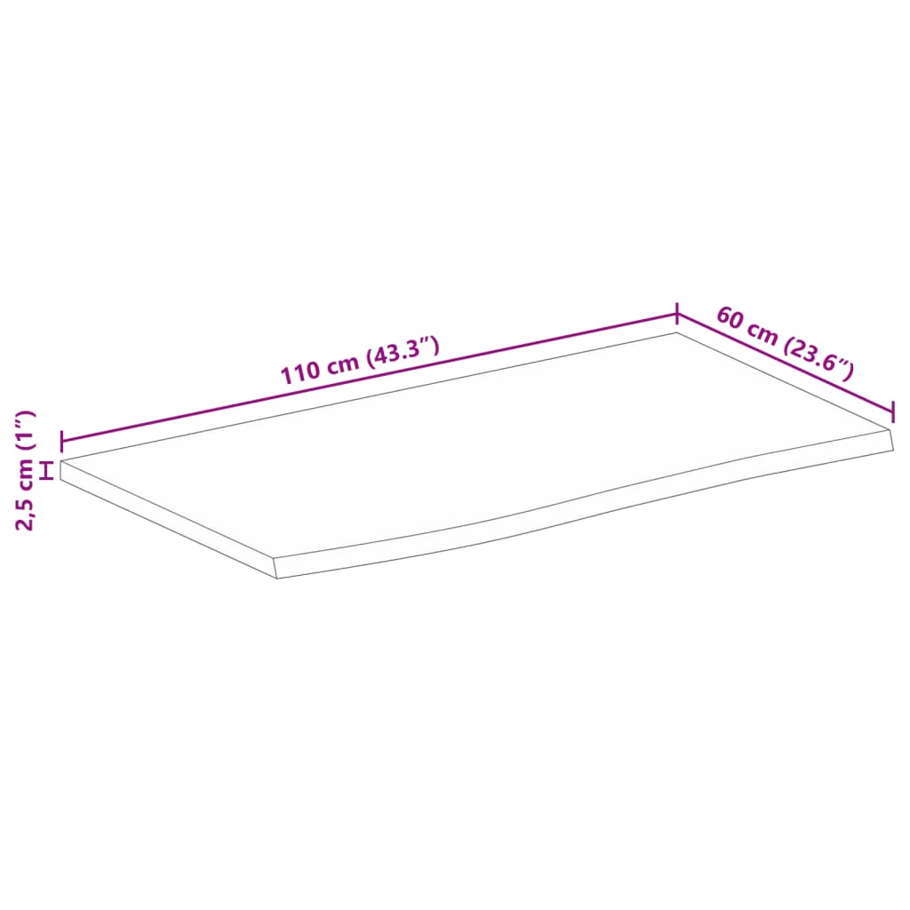 Wandregal 40x20x2,5 cm Rechteckig Massivholz Akazie Baumkante