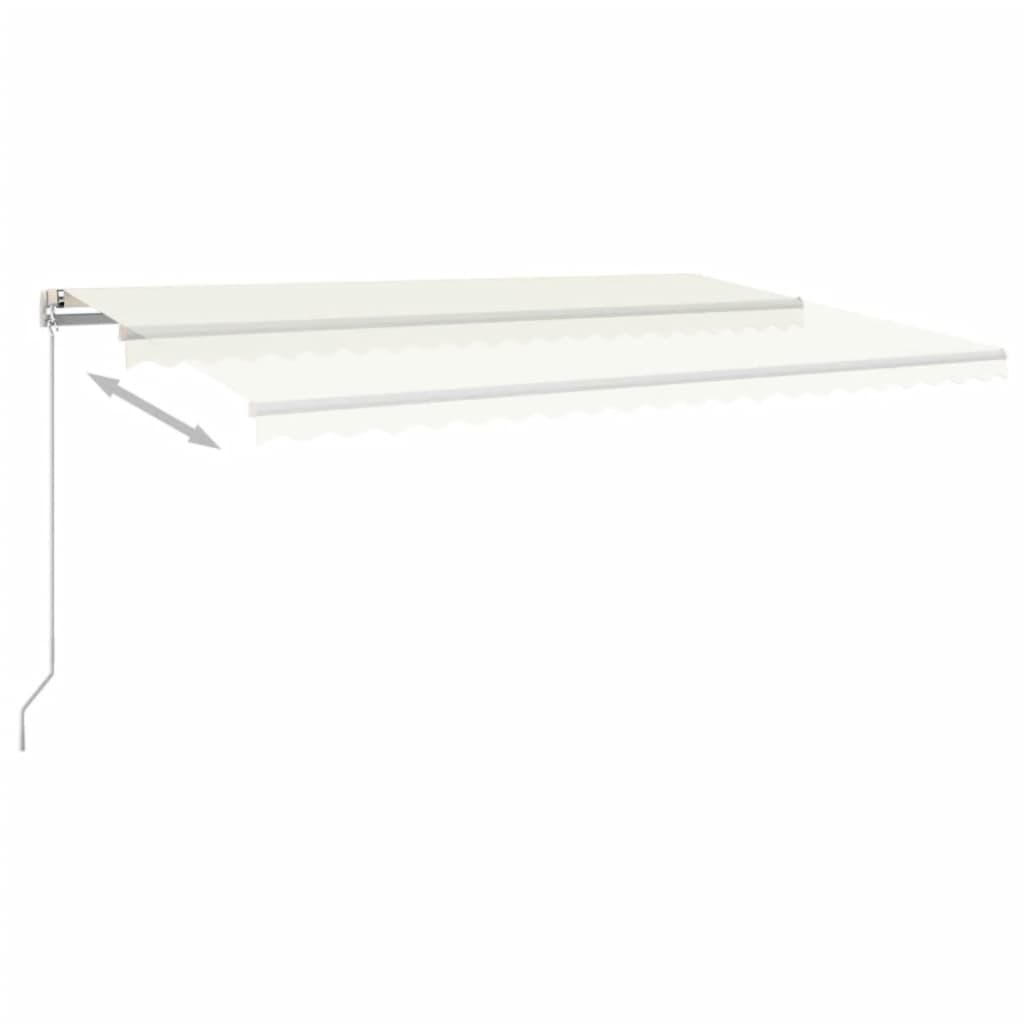 Markise Manuell Einziehbar mit LED 300x250 cm Blau und Weiß