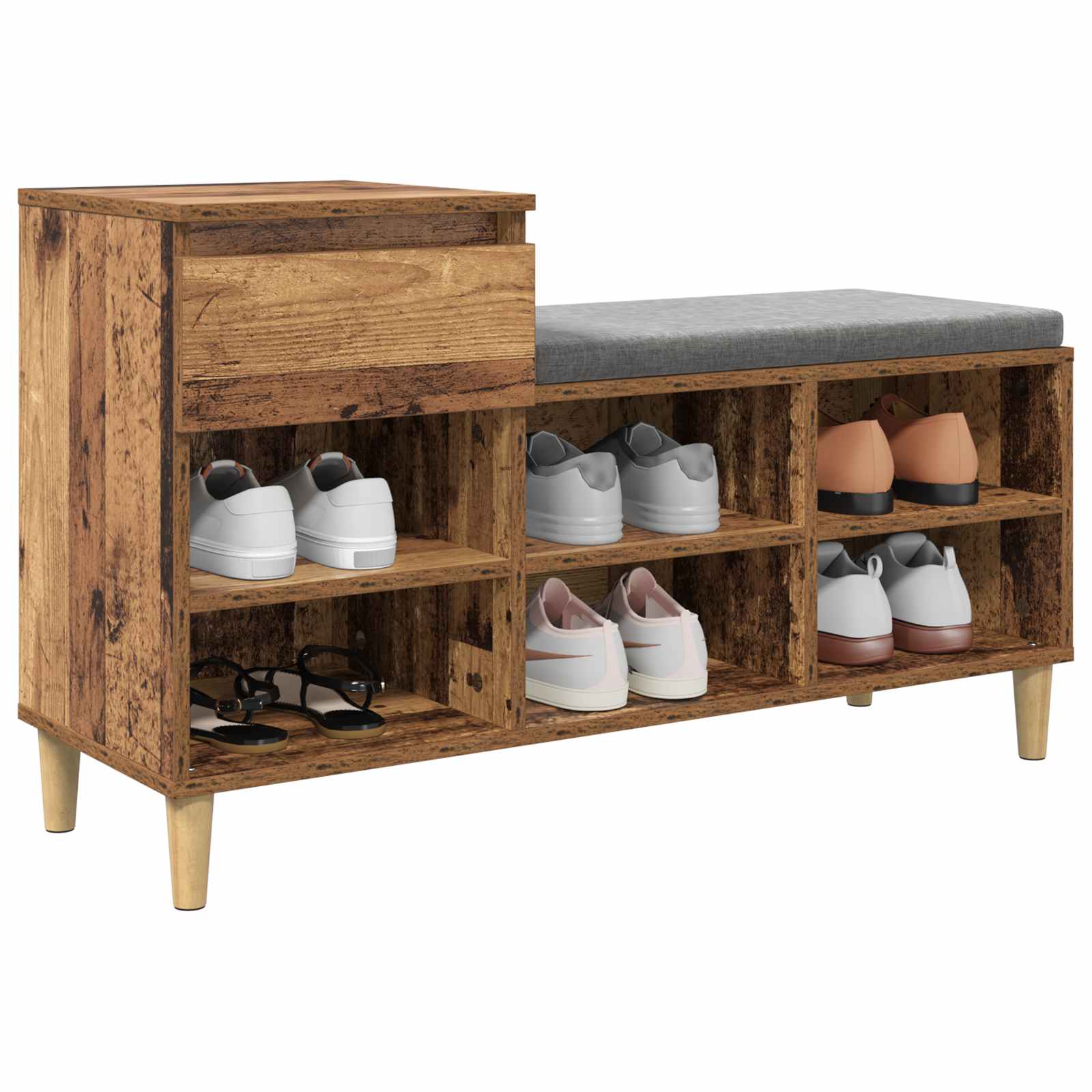 Schuhregal Weiß 102x36x60 cm Holzwerkstoff
