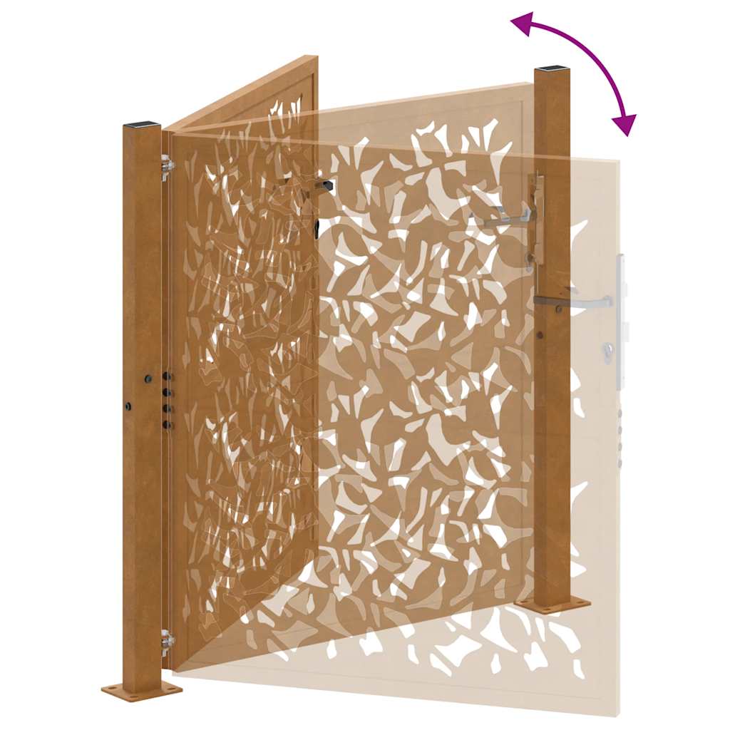 Gartentor Schwarz 100x100 cm Stahl Lichtdesign