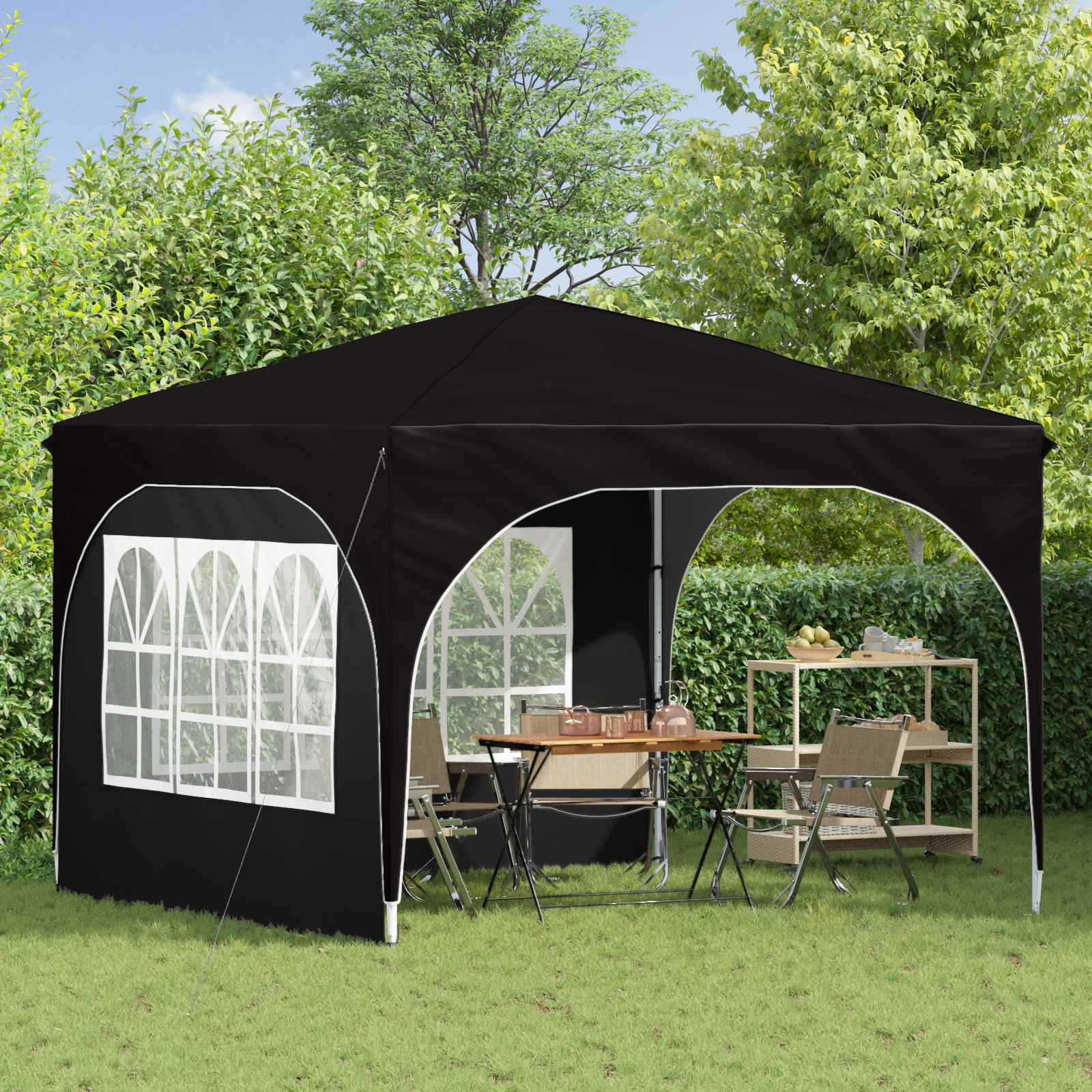 Pop-up Partyzelt 290 x 290 x 245 cm Creme