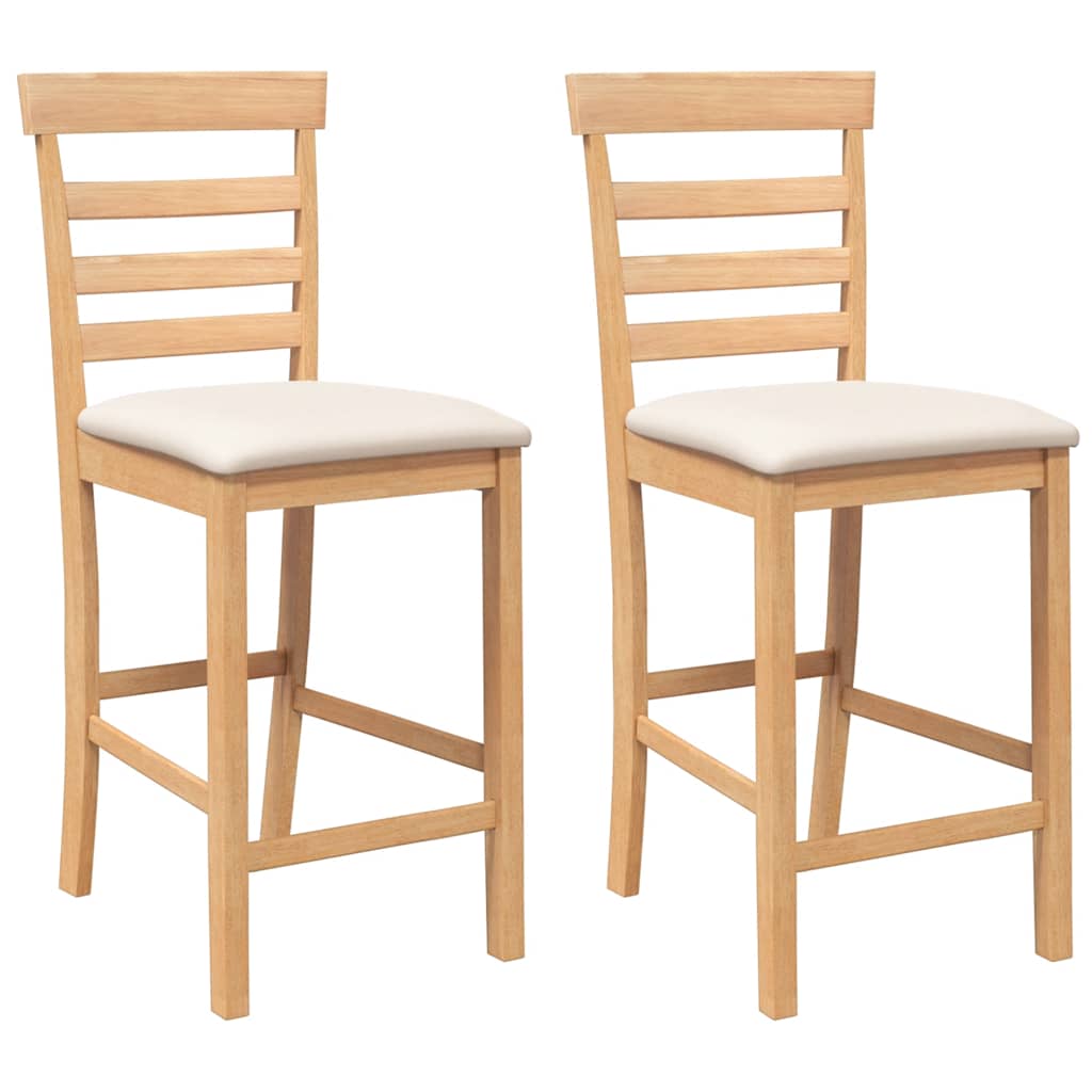 Barhocker 2 Stk. Weiß Stoff
