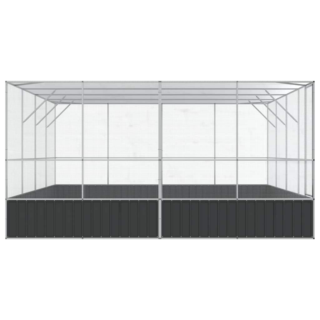 Voliere Silbern 210,5x107x212 cm Stahl