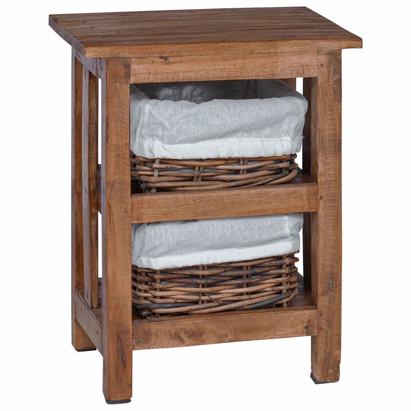 Beistelltisch Braun 38 x 28 x 35 cm Massivholz Mahagoni