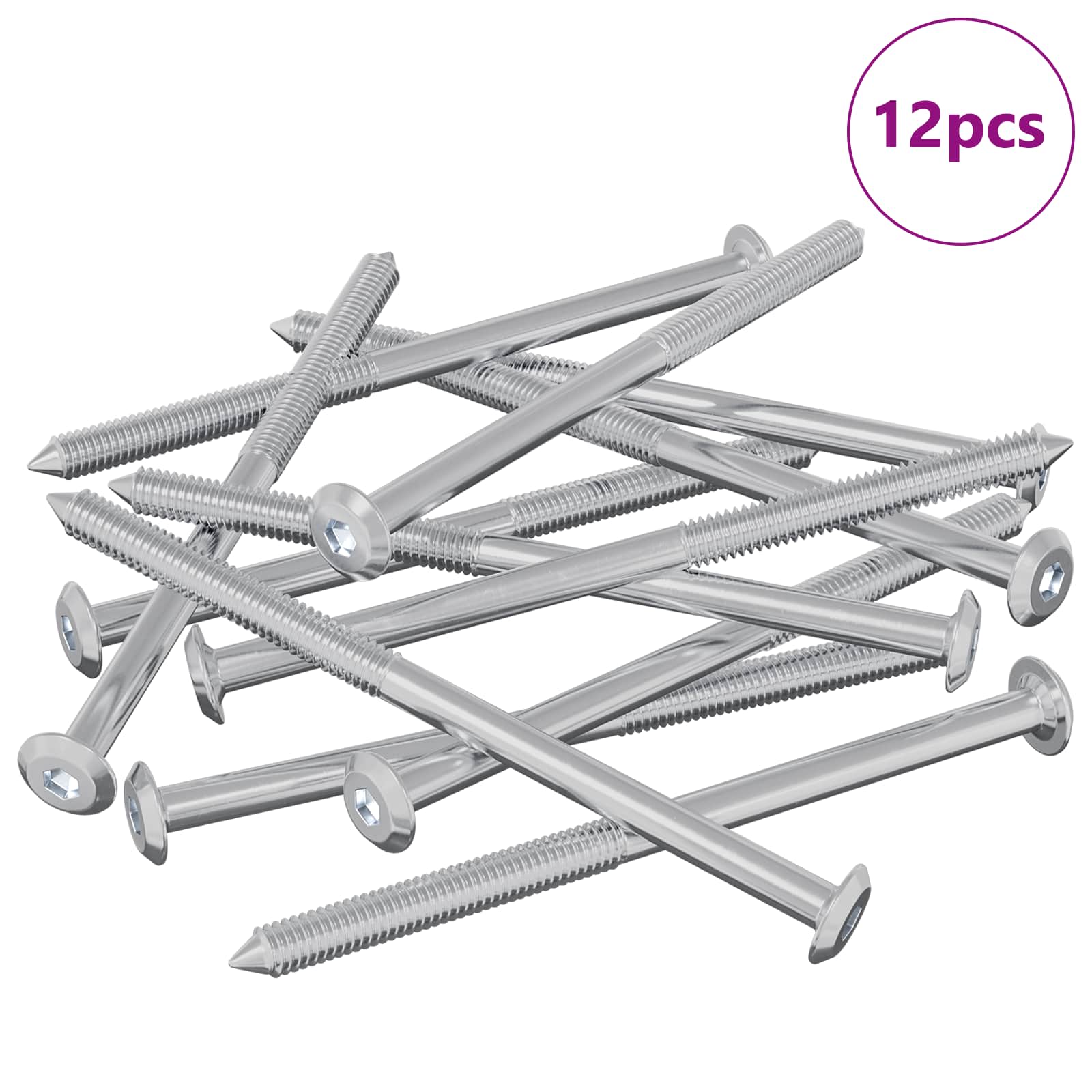 Möbel-Schrauben 2 pcs Silber M6 x 60 mm Stahl