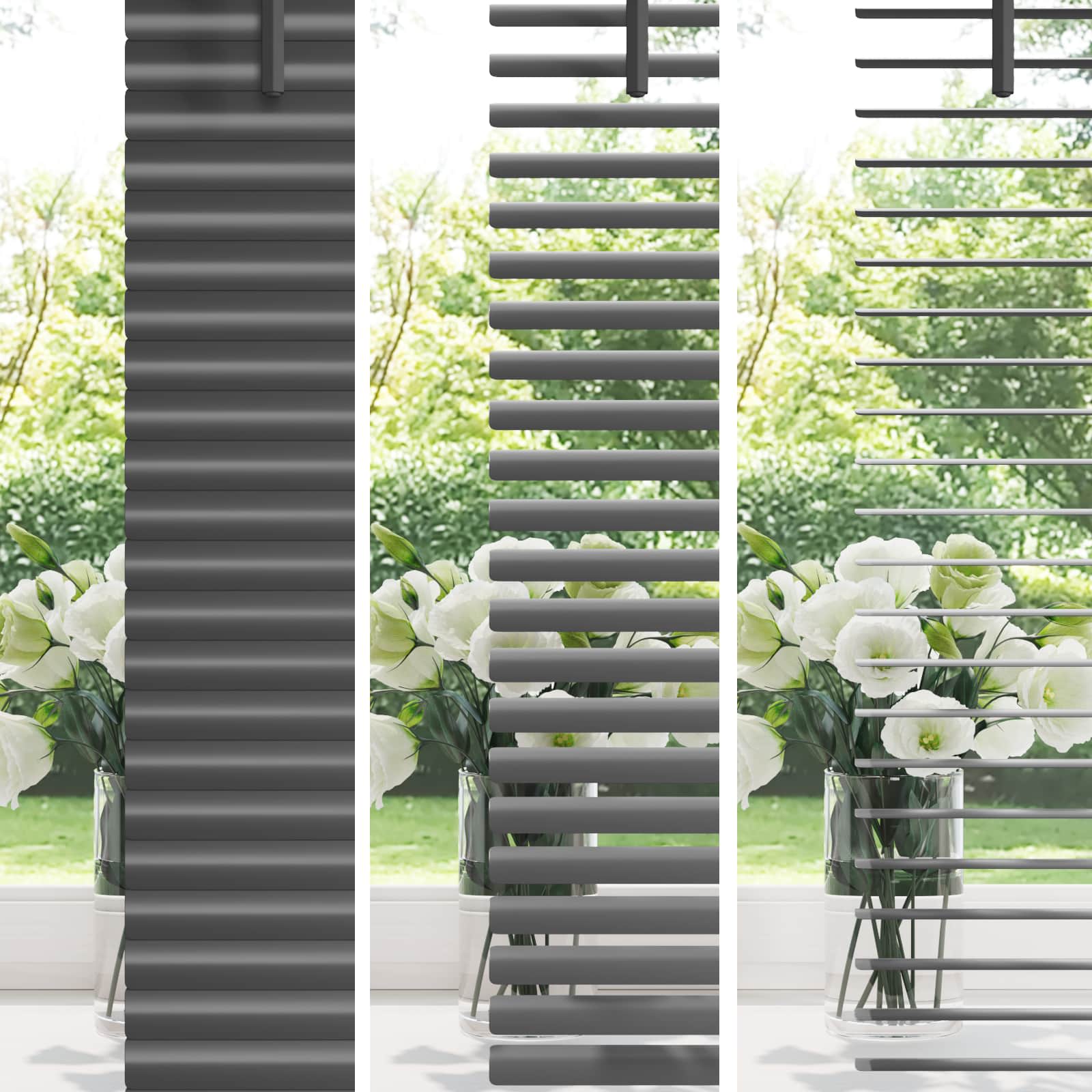 Jalousie Silber Grau 150 x 40 cm 25 mm PVC
