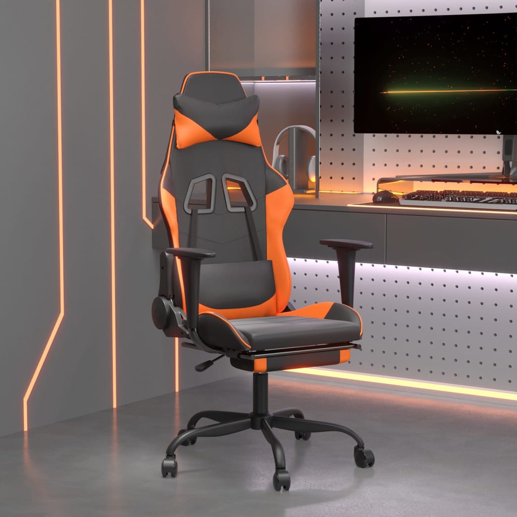 Gaming-Stuhl mit Massagefunktion Schwarz und Rot Kunstleder