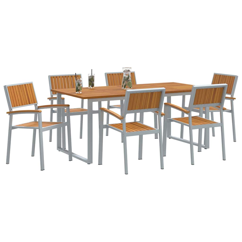 Garten Essgruppe 5 pcs Grau Massivholz Akazie