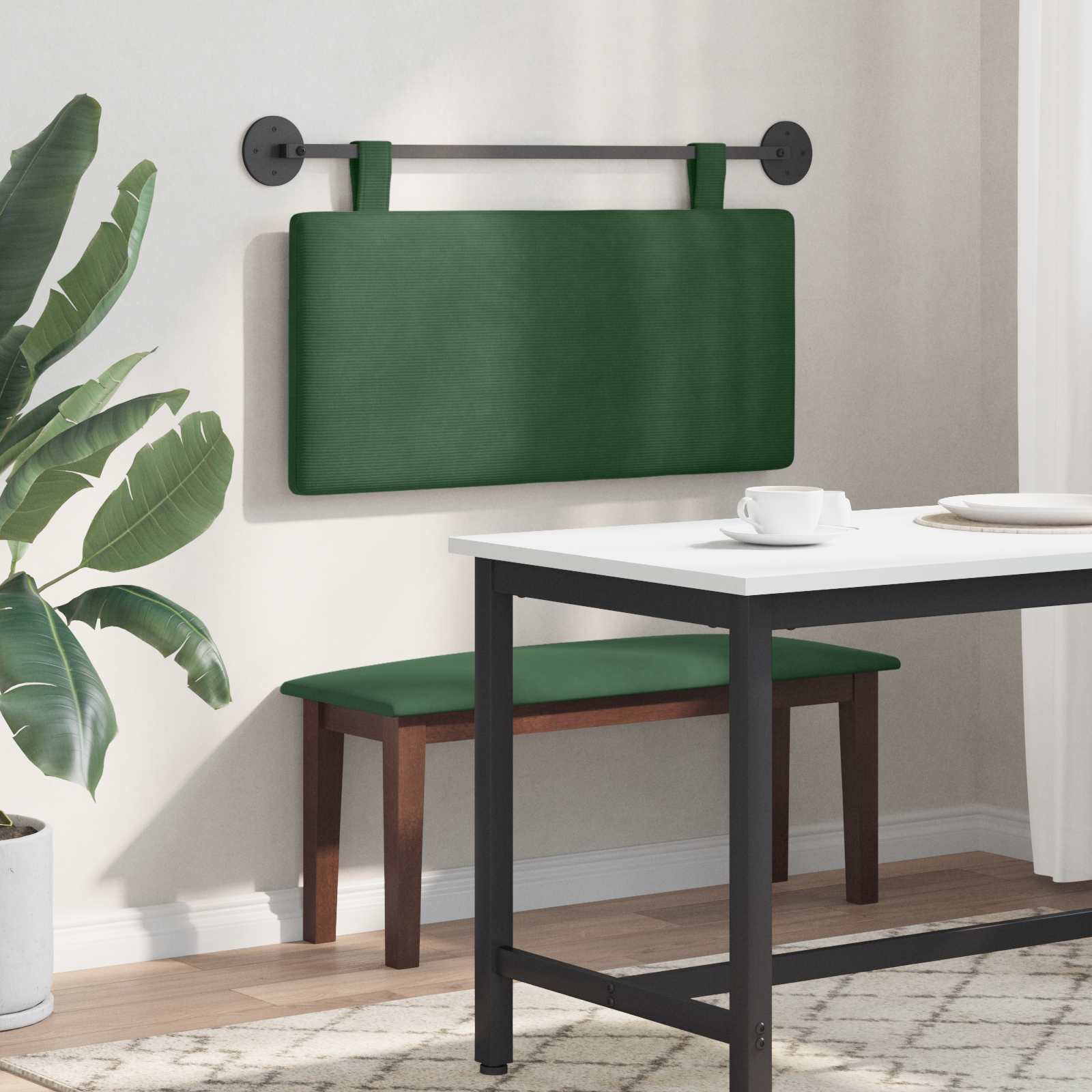 Hängendes Kopfteil Mit LED Licht Hellgrau Cordstoff