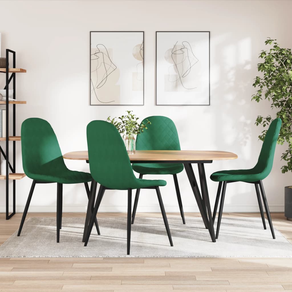 Esszimmerstühle 4 Stk. Cremeweiß Samt